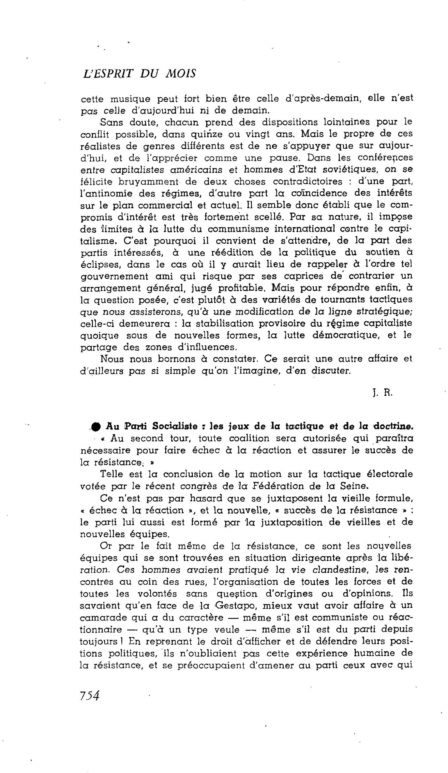 LA CITÉ. Au Parti Socialiste : les jeux de la tactique et de la doctrine