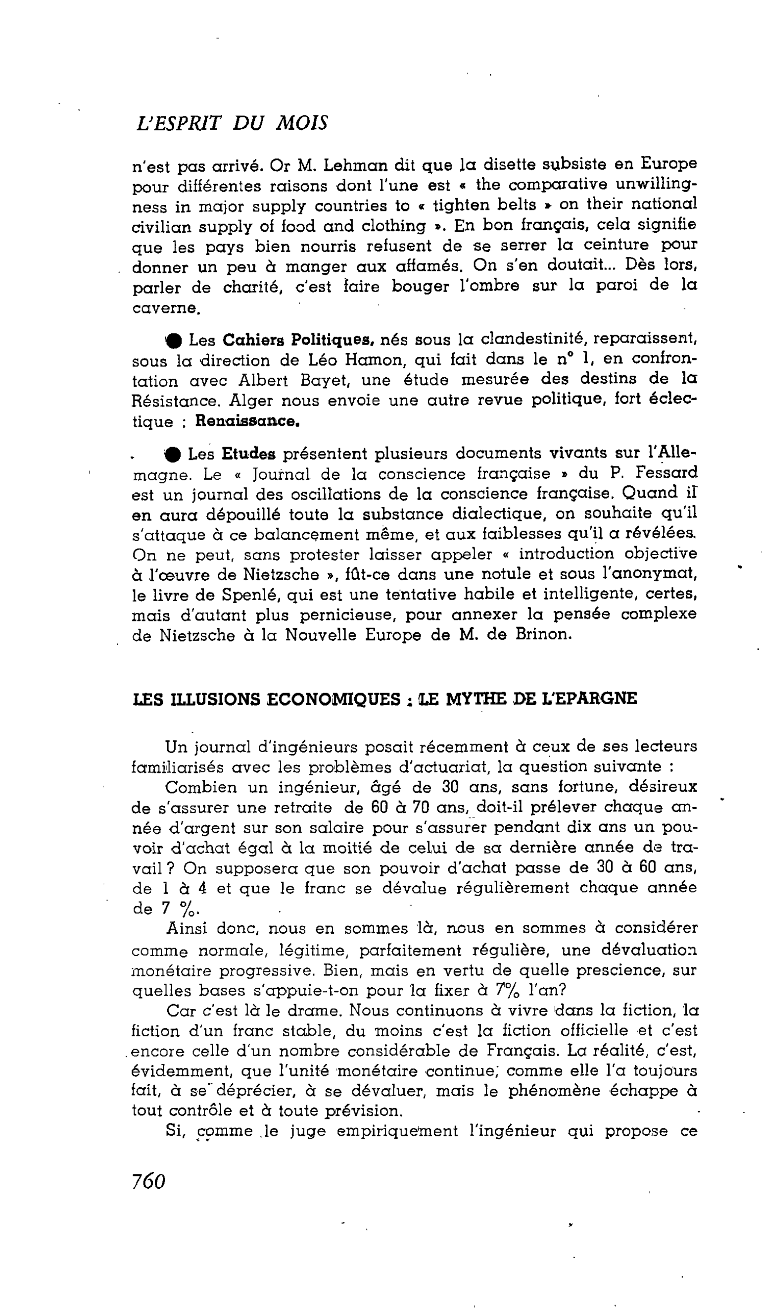 LA CITÉ : Cahiers Politiques