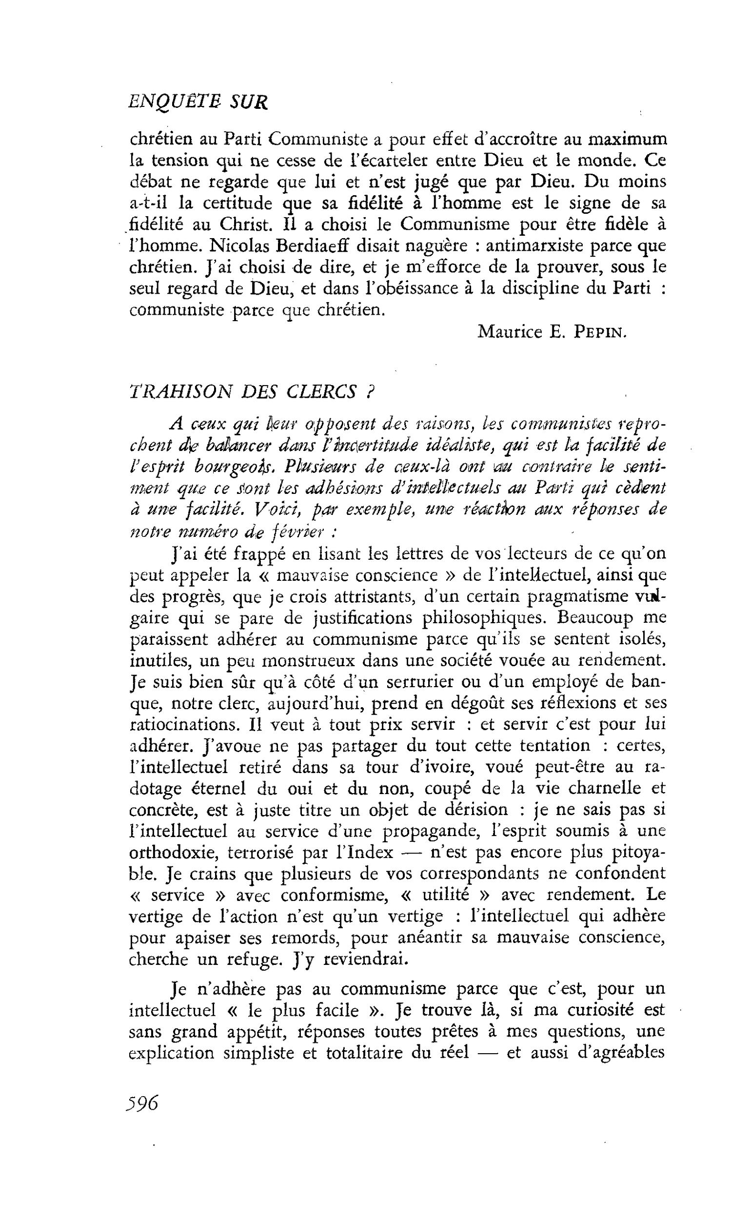 Le communisme devant nous : TRAHISON DES CLERCS ?