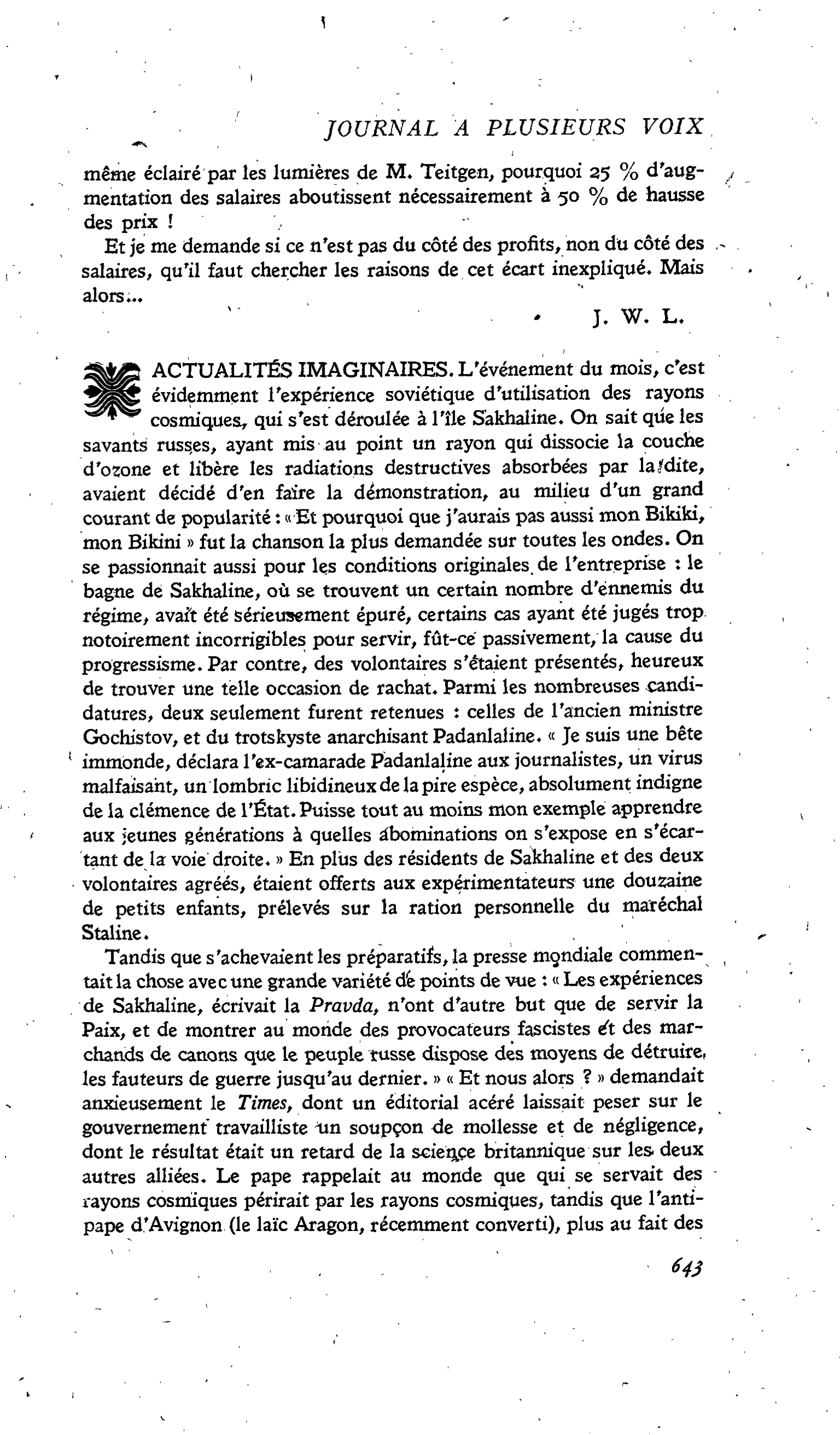 Actualités imaginaires