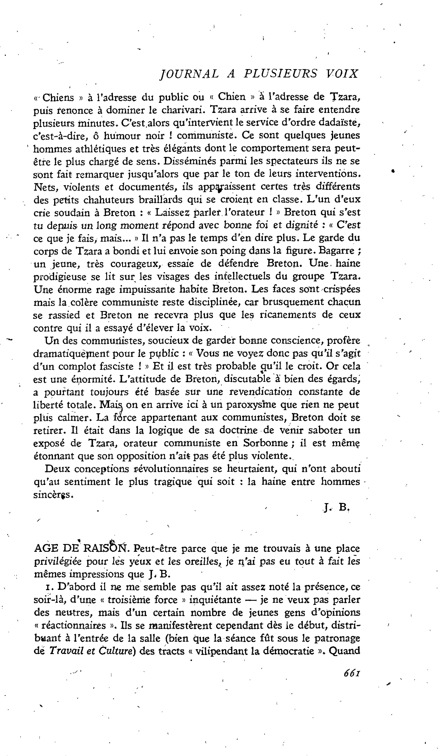 AGE DE RAISON
