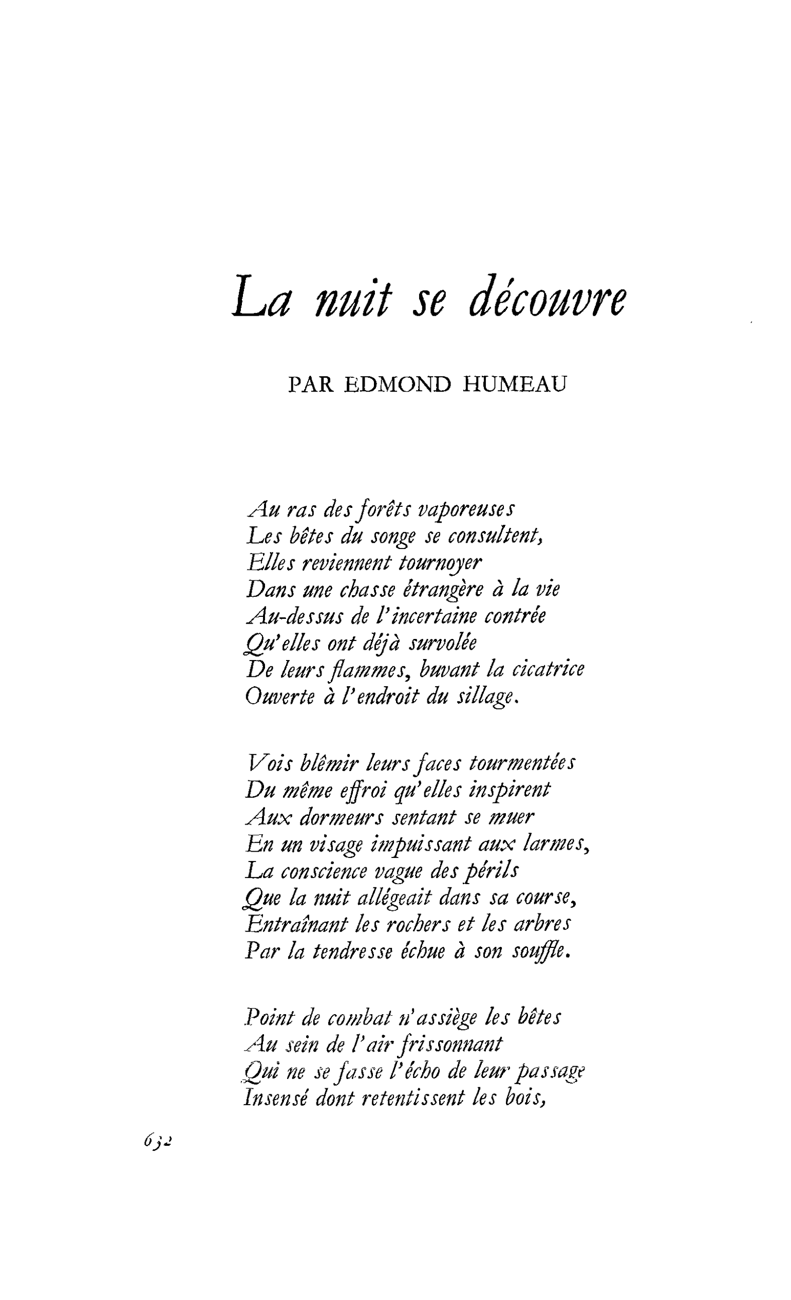 La nuit se découvre