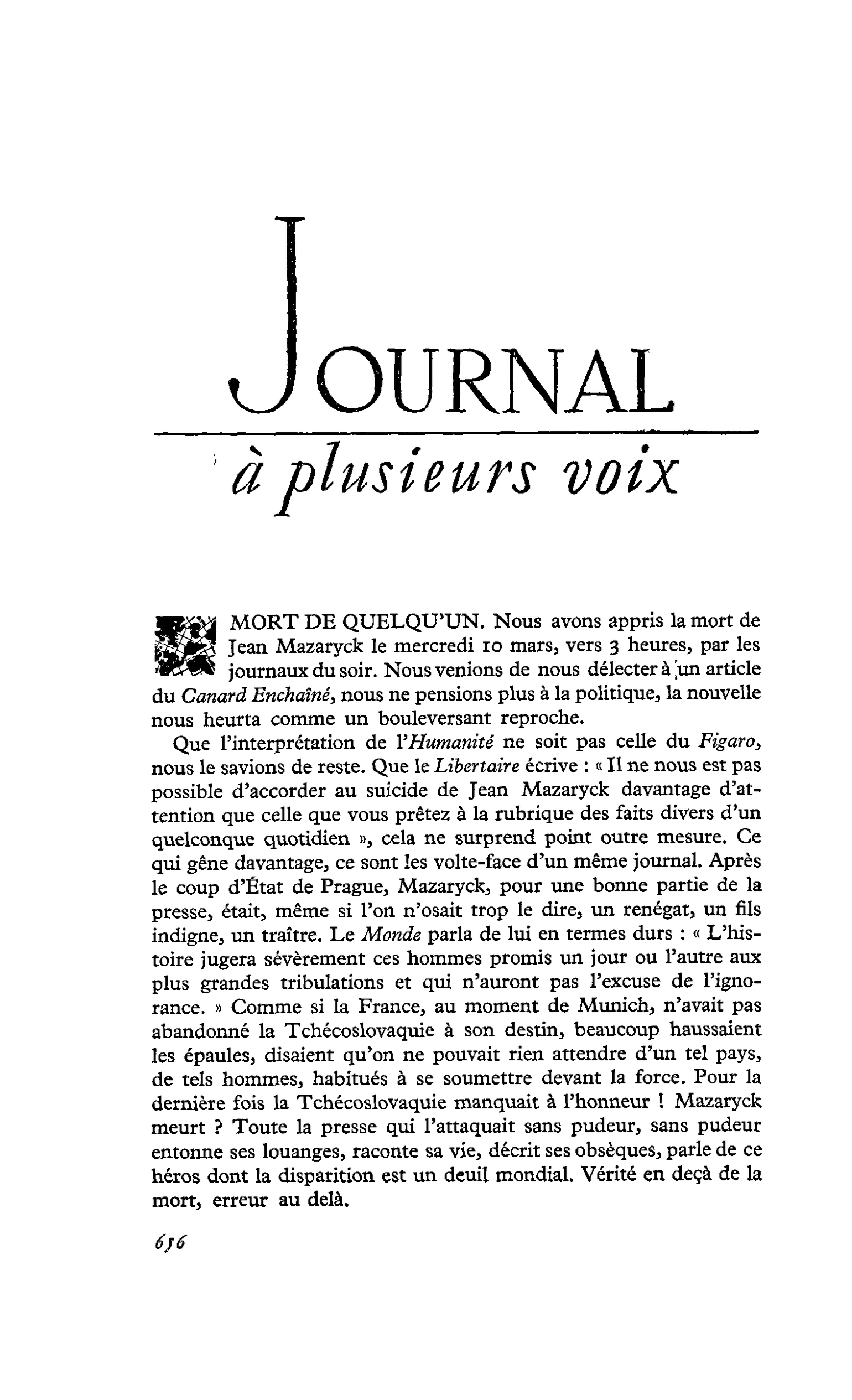 MORT DE QUELQU’UN