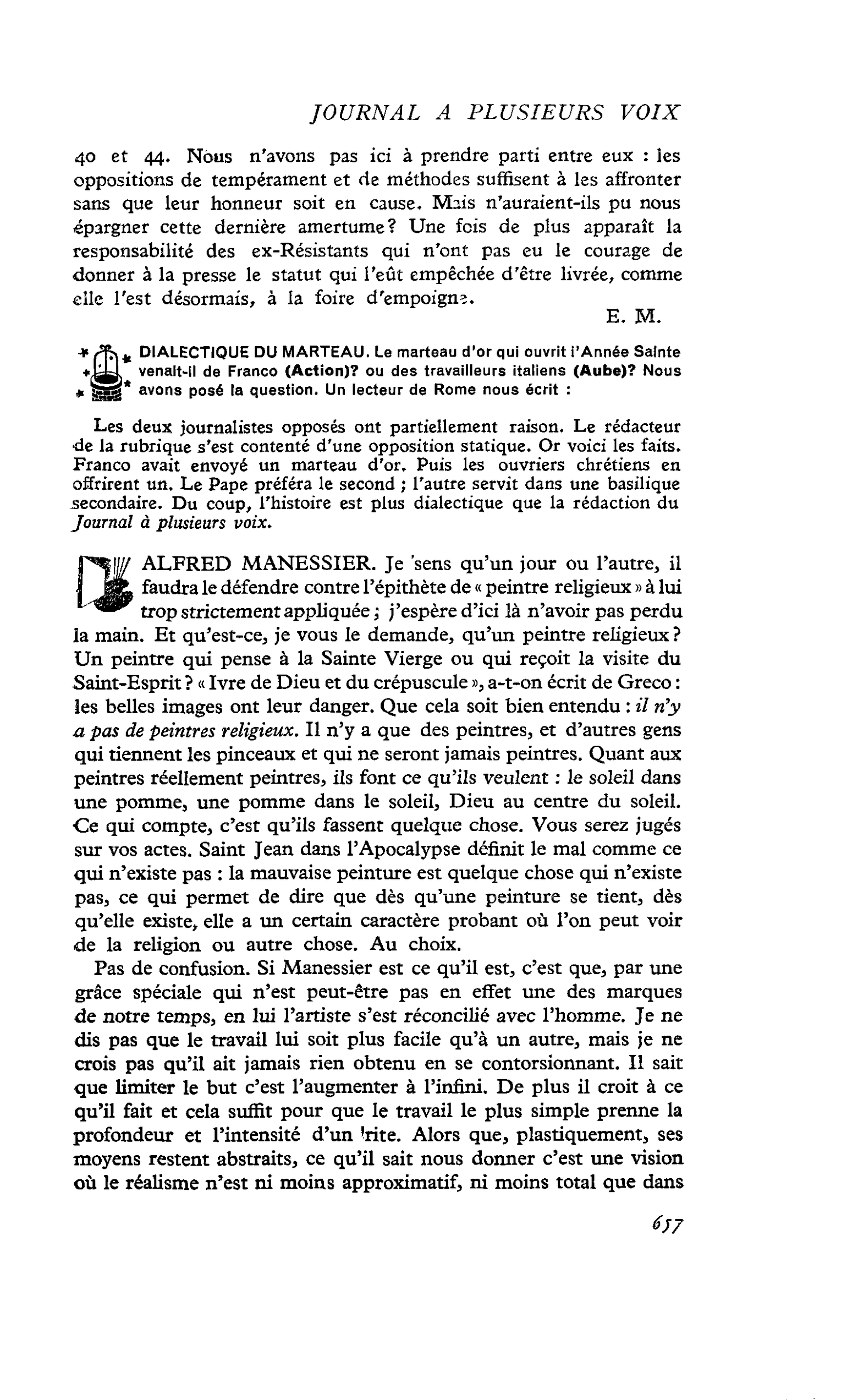 DIALECTIQUE DU MARTEAU
