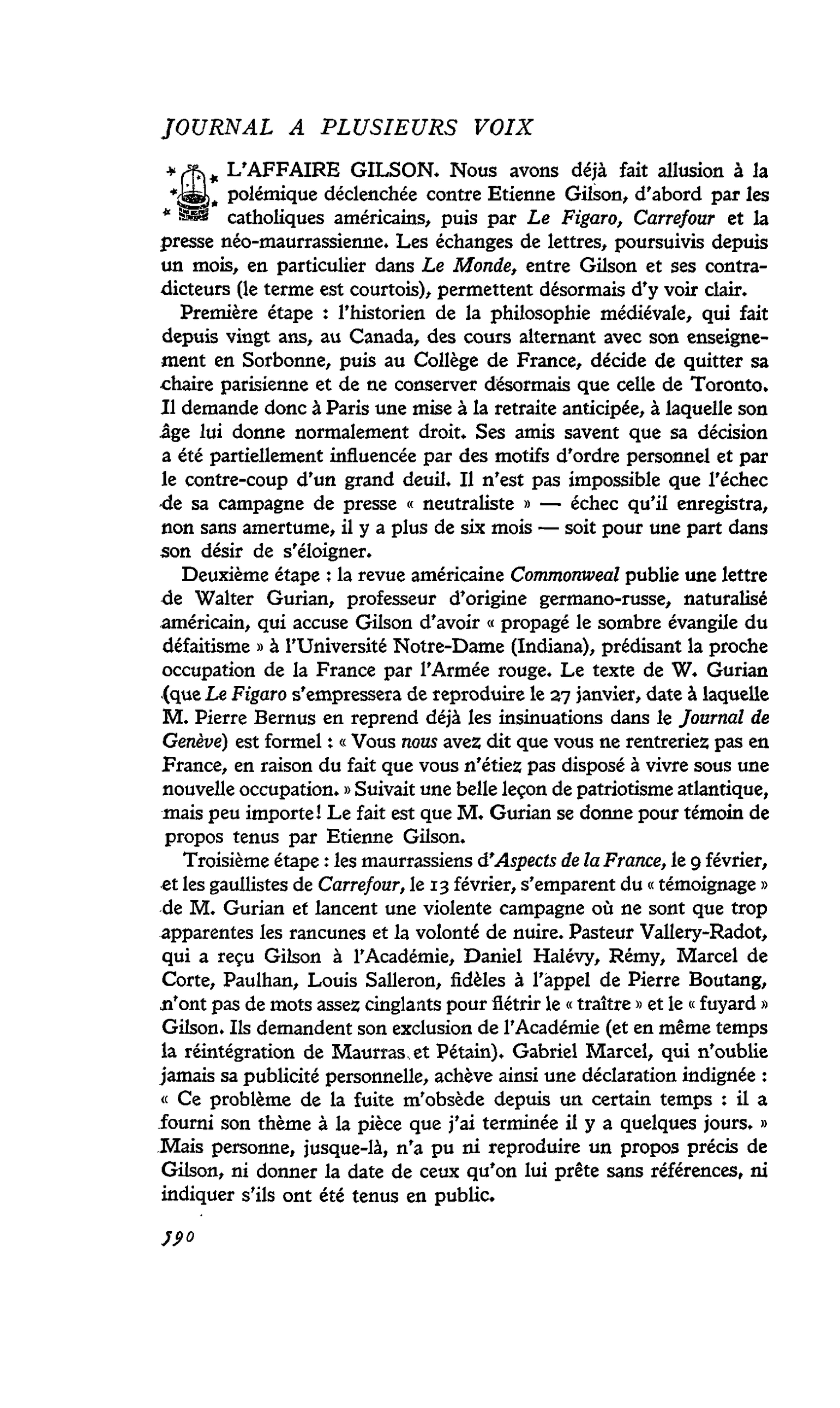L’AFFAIRE GILSON