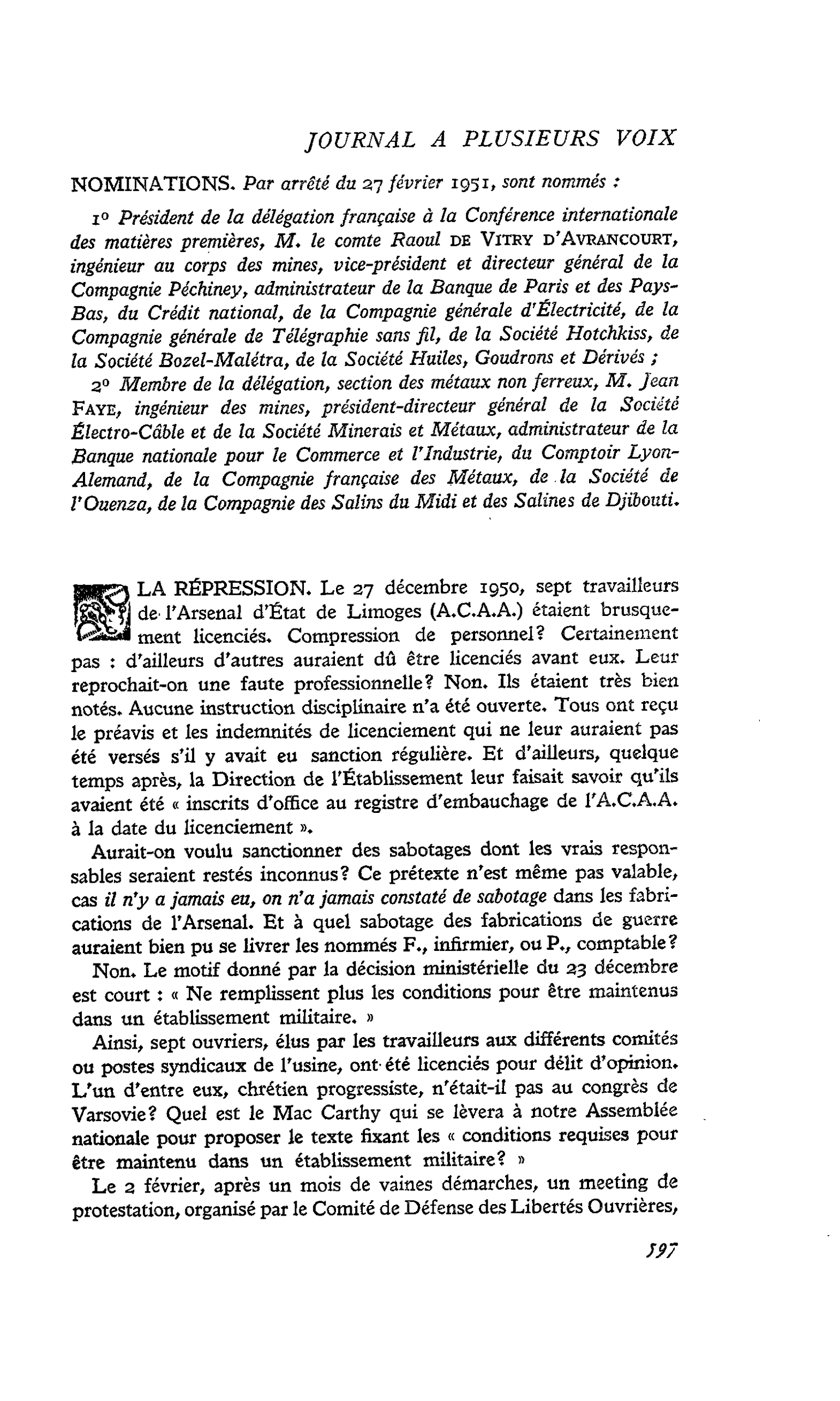 LA RÉPRESSION