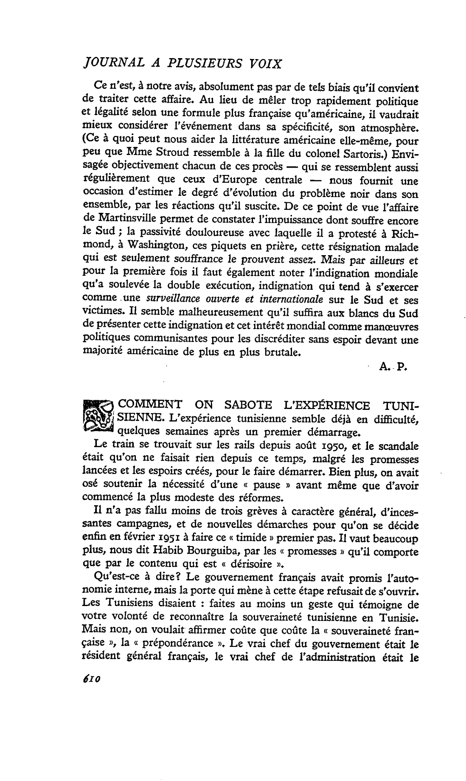 COMMENT ON SABOTE L’EXPÉRIENCE TUNISIENNE