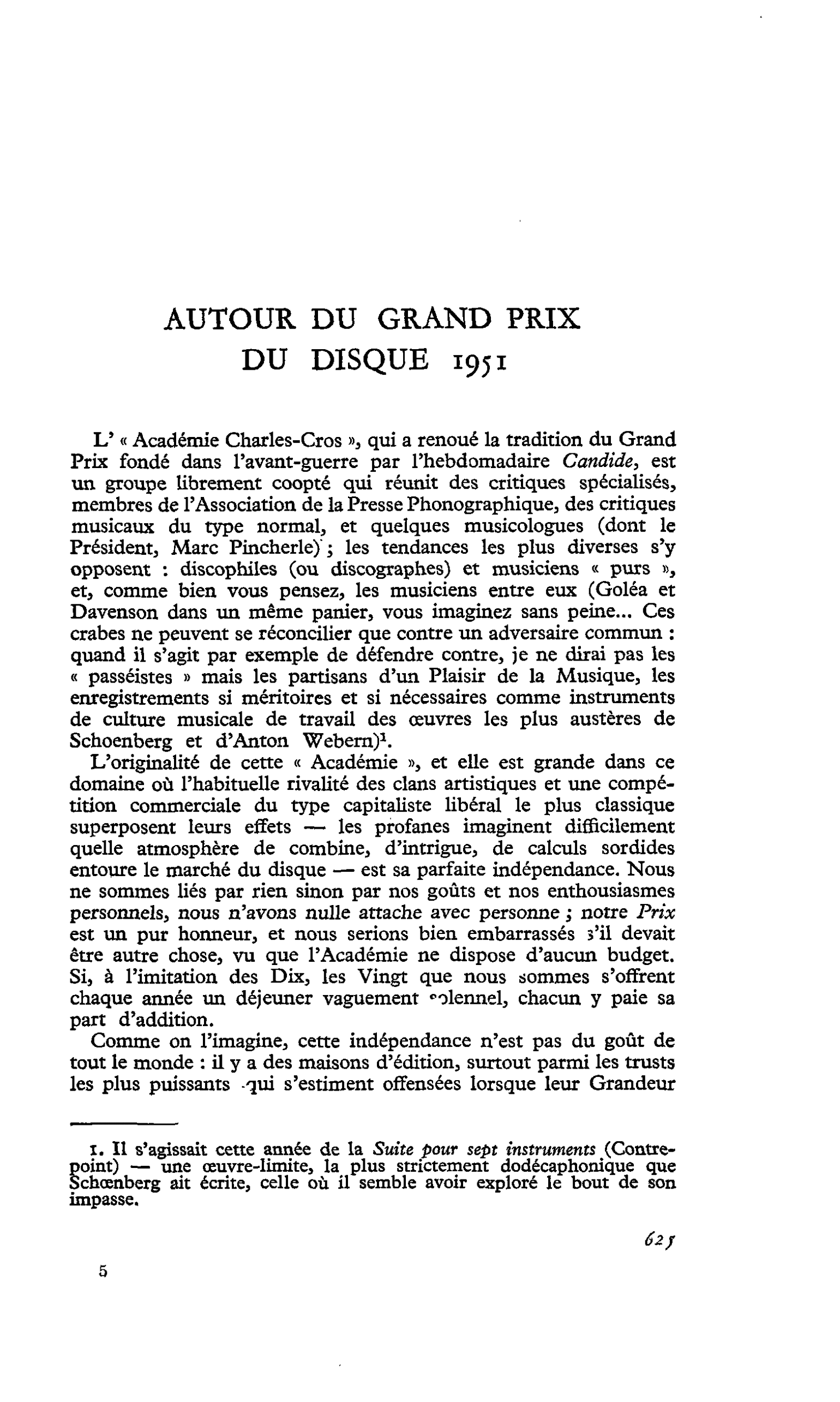 AUTOUR DU GRAND PRIX DU DISQUE 1951