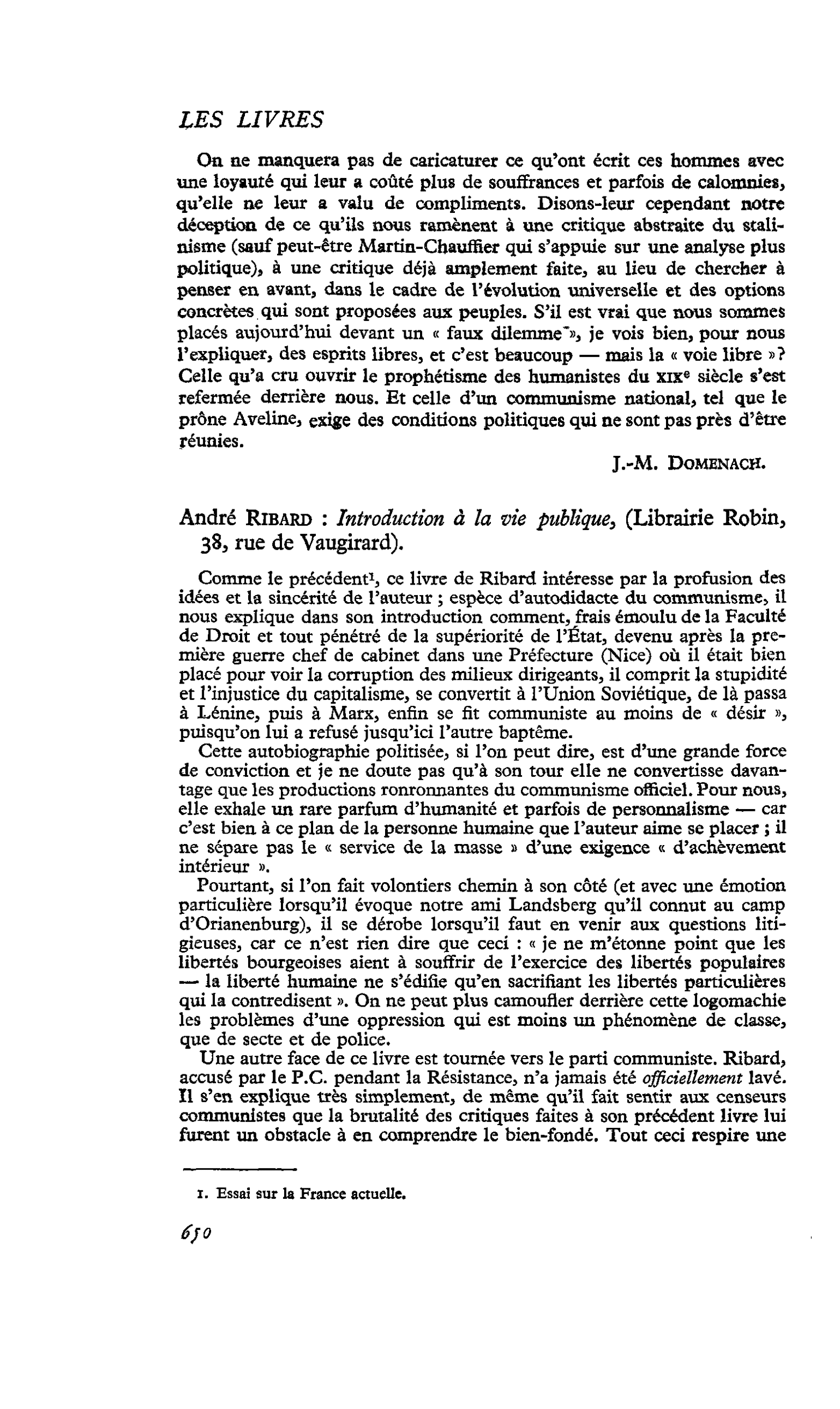 André Ribard : Introduction à la vie publique