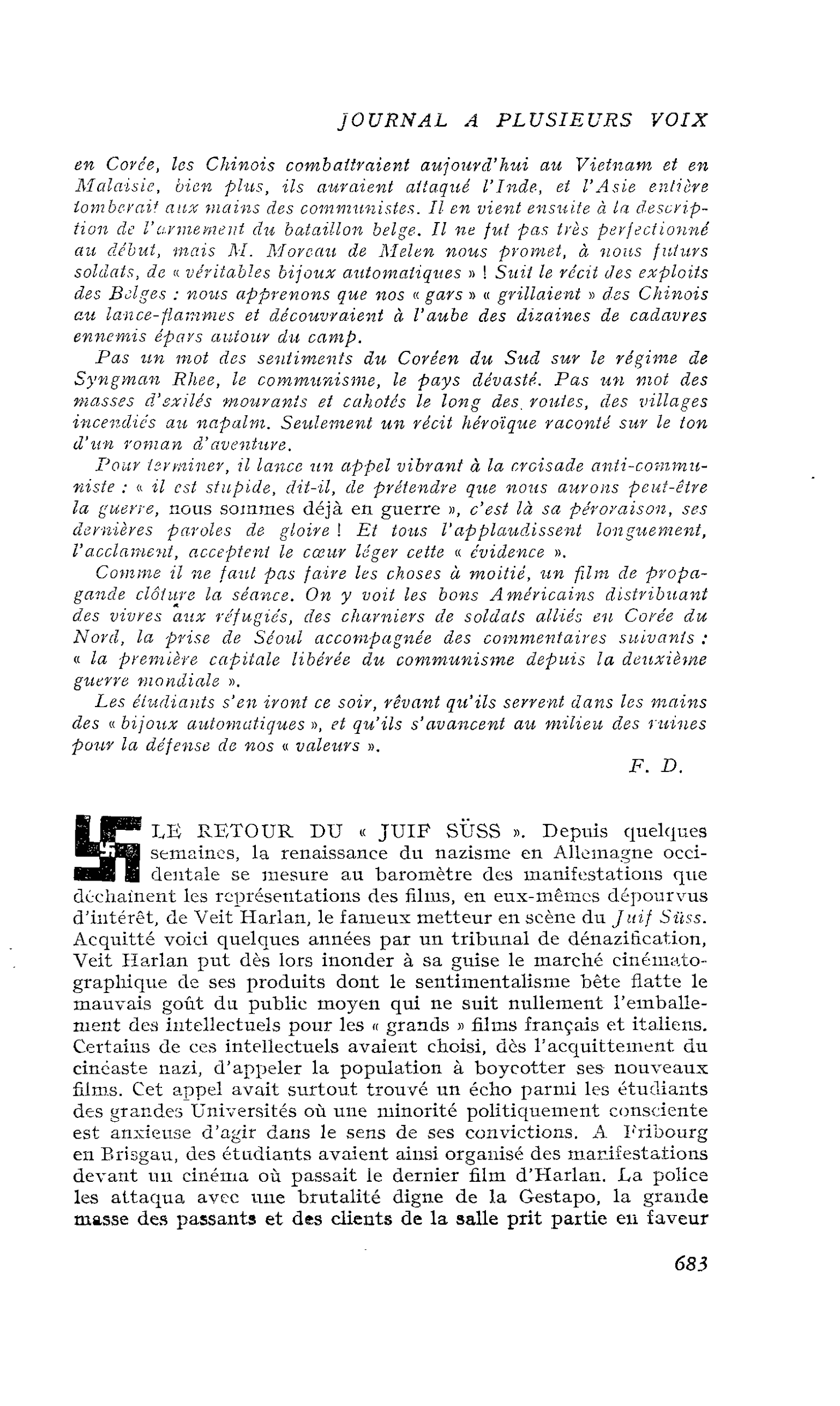 Le retour du « Juif suss »