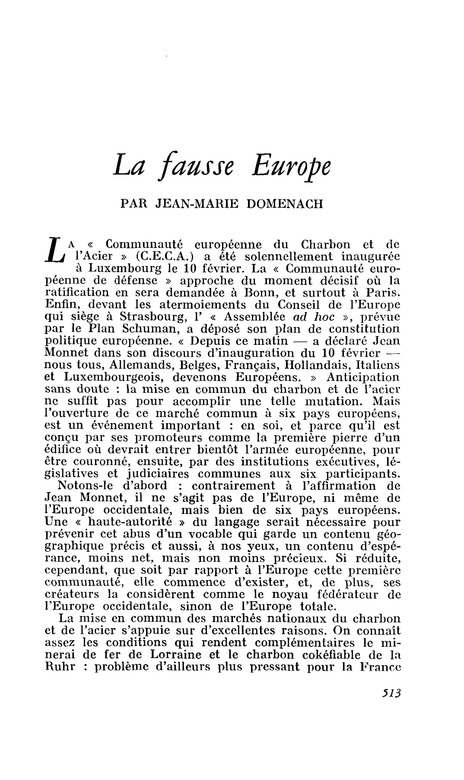 La fausse Europe