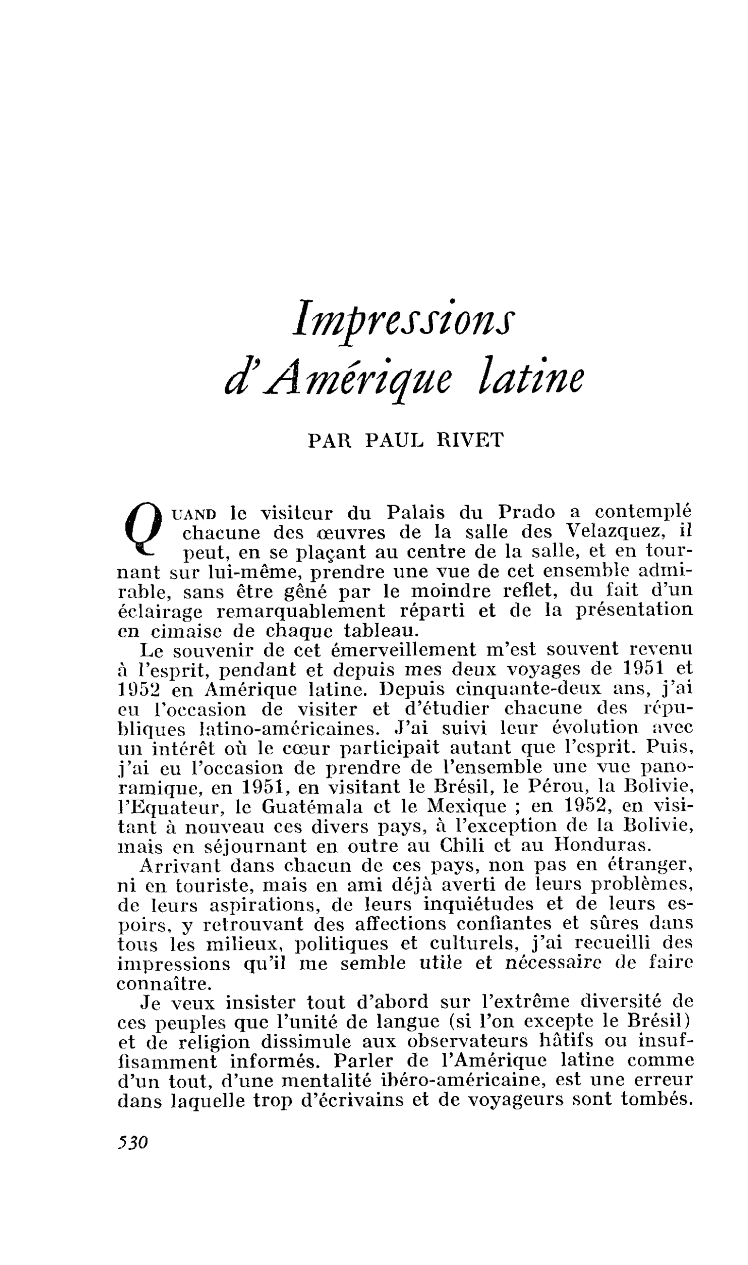 Impressions d’Amérique latine