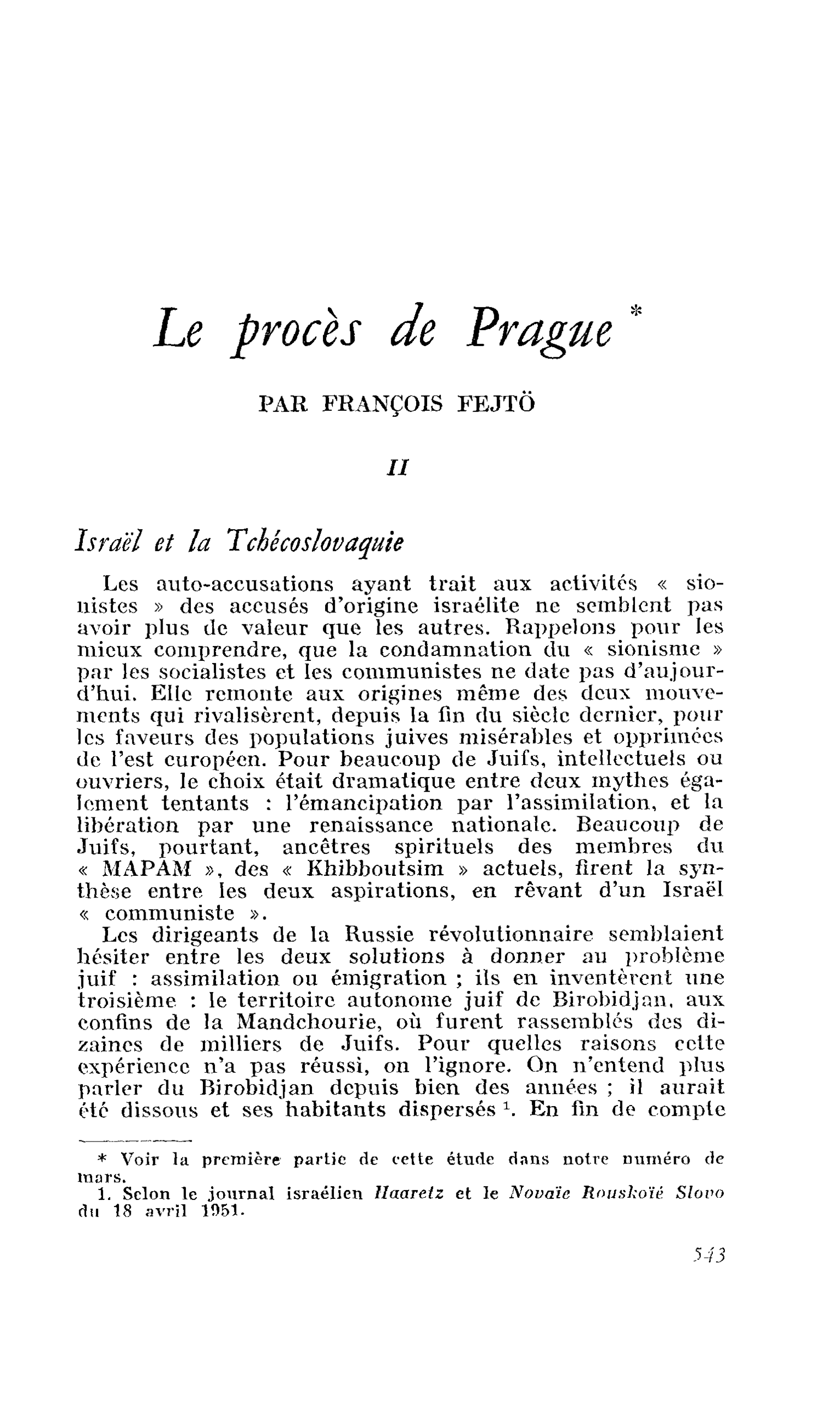 Le procès de Prague