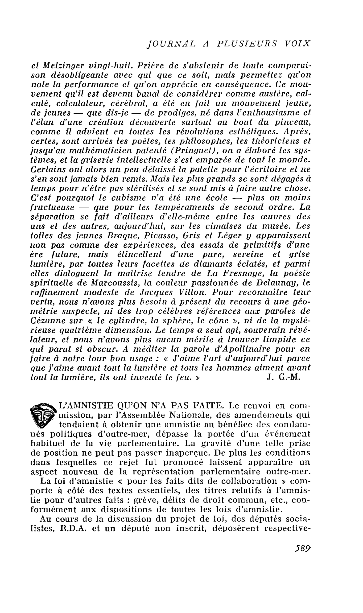 L’AMNISTIE QU’ON N’A PAS FAITE