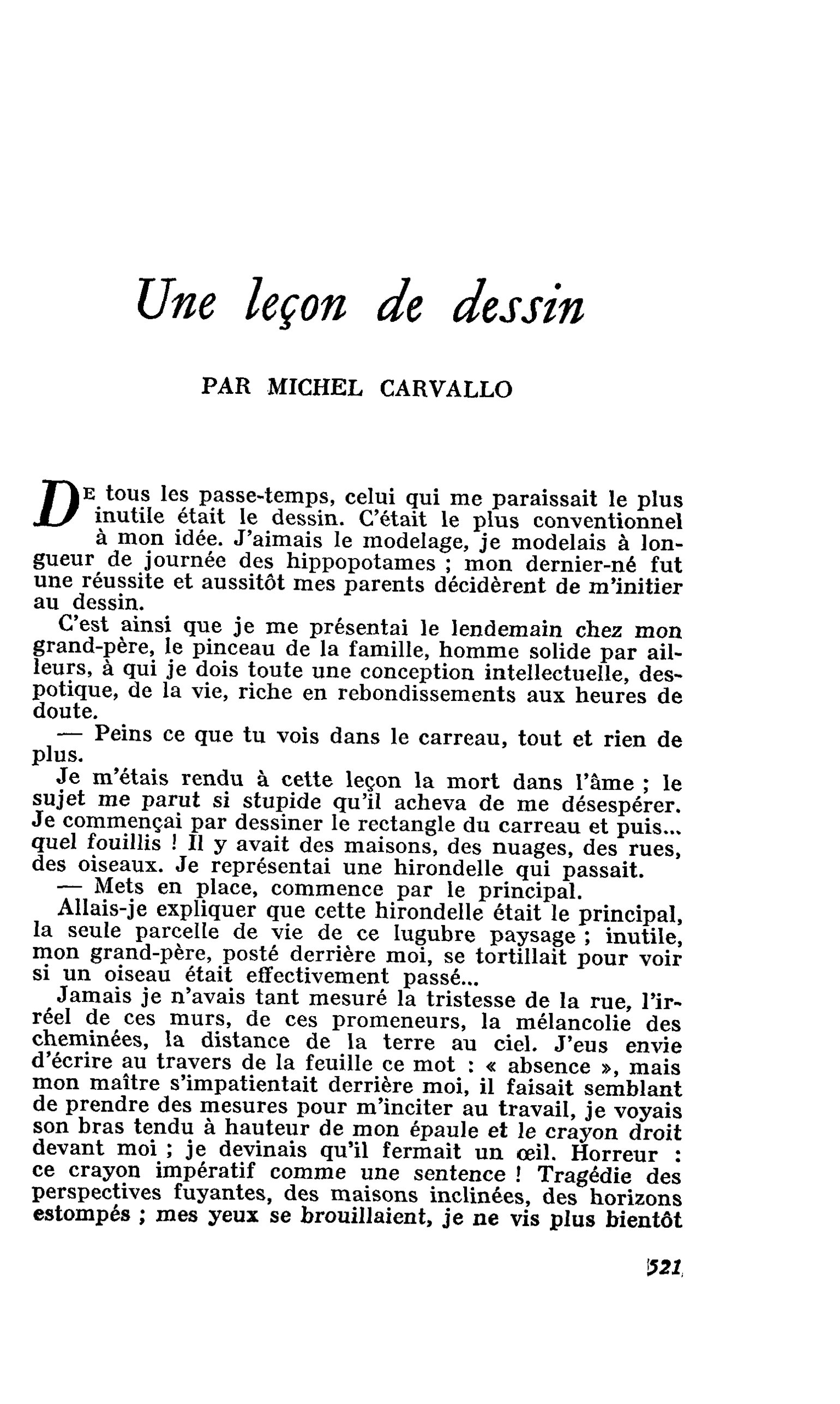 Une leçon de dessin