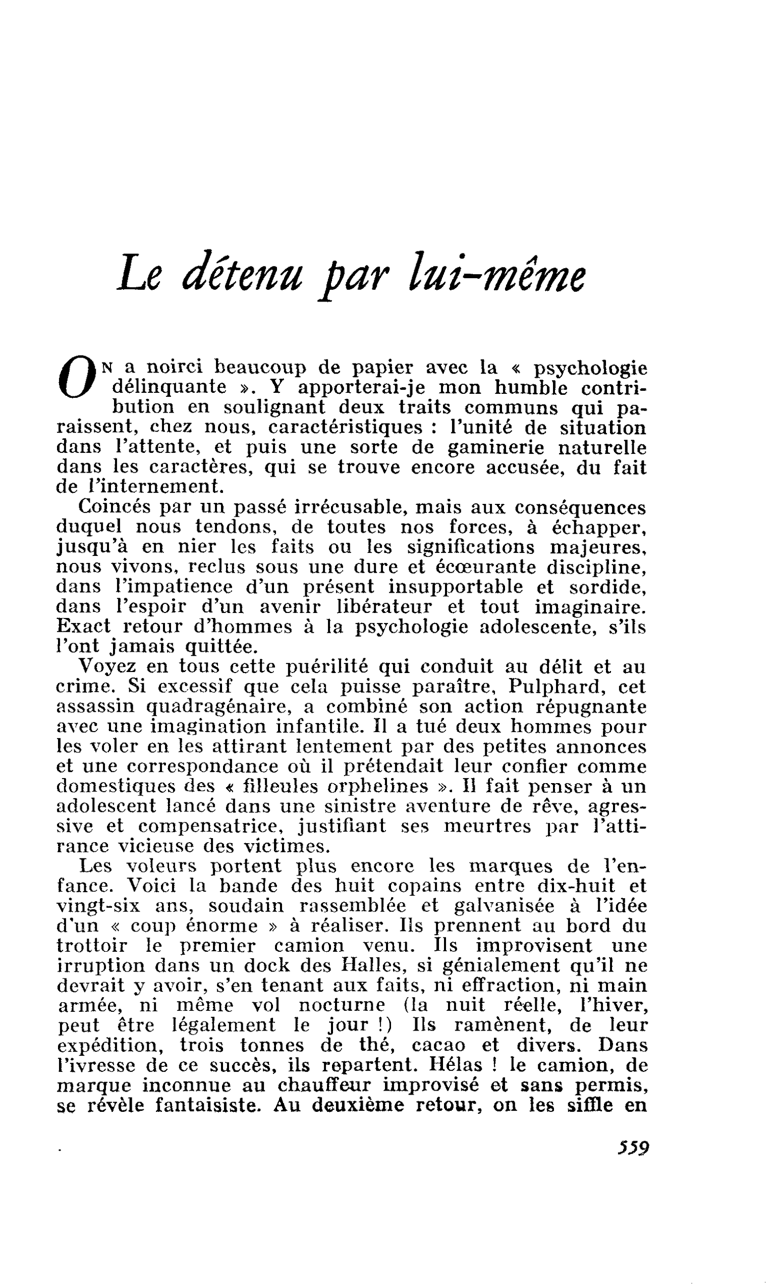 Le détenu par lui-même