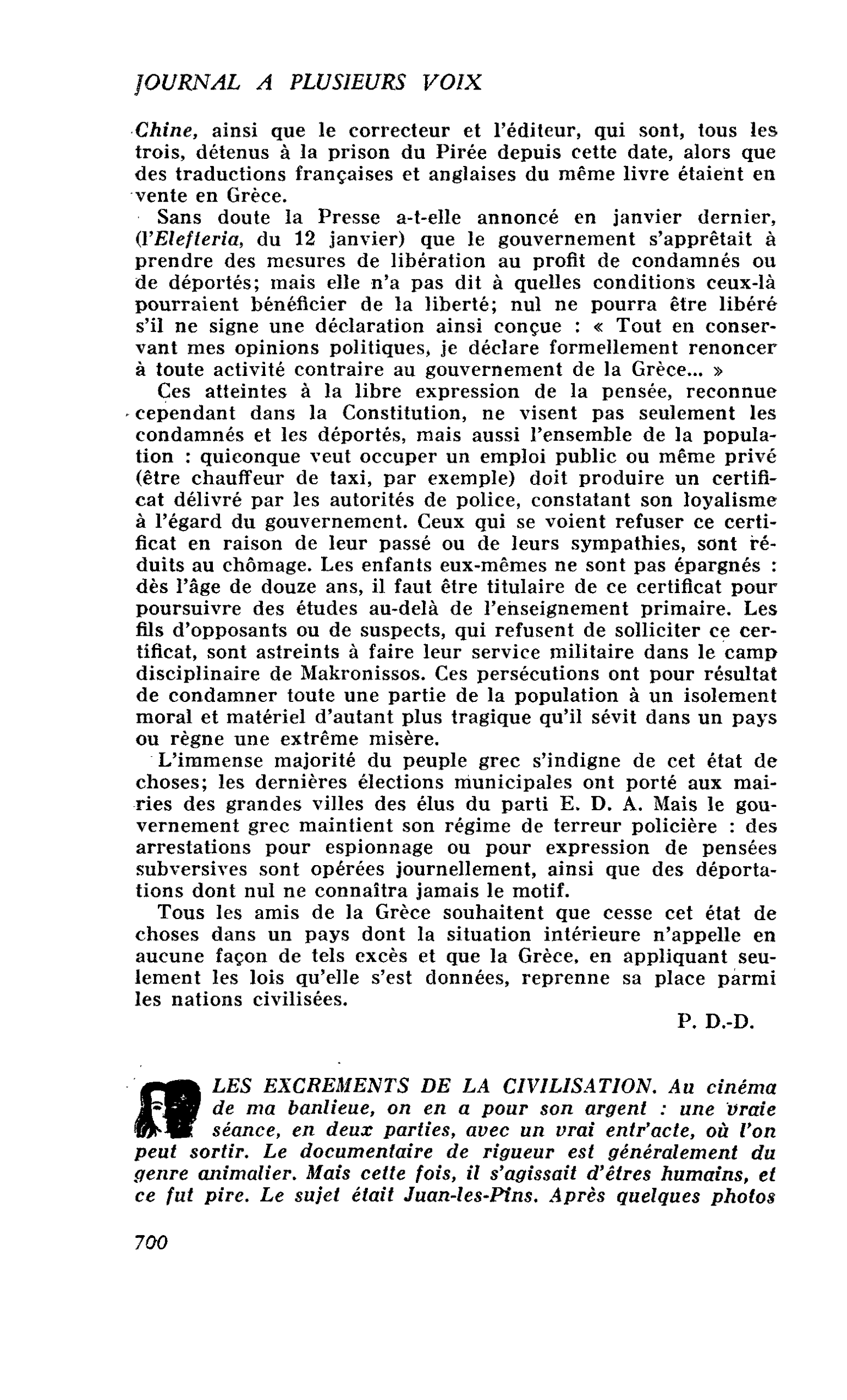 LES EXCREMENTS DE LA CIVILISATION