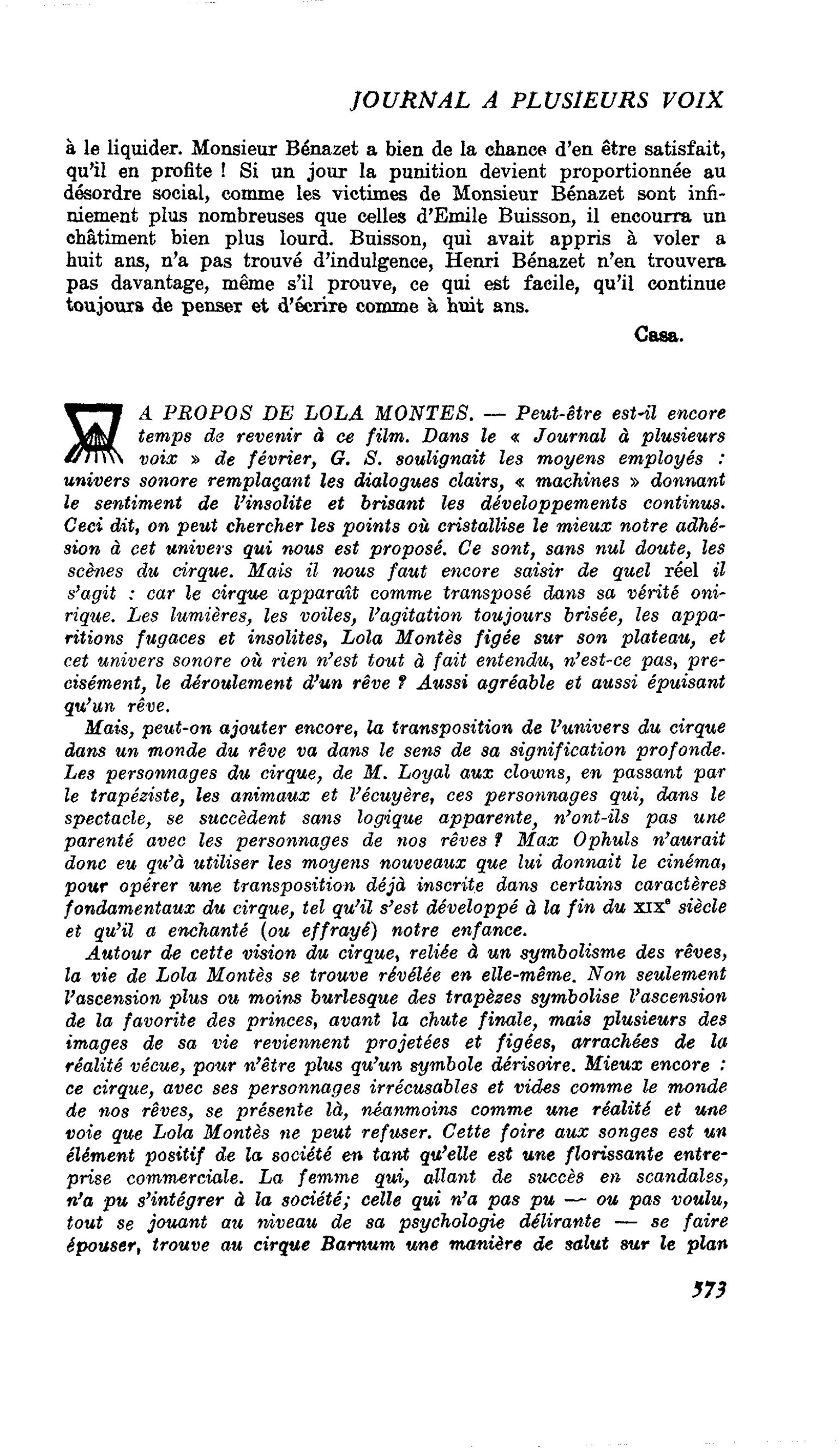 A PROPOS DE LOLA MONTES