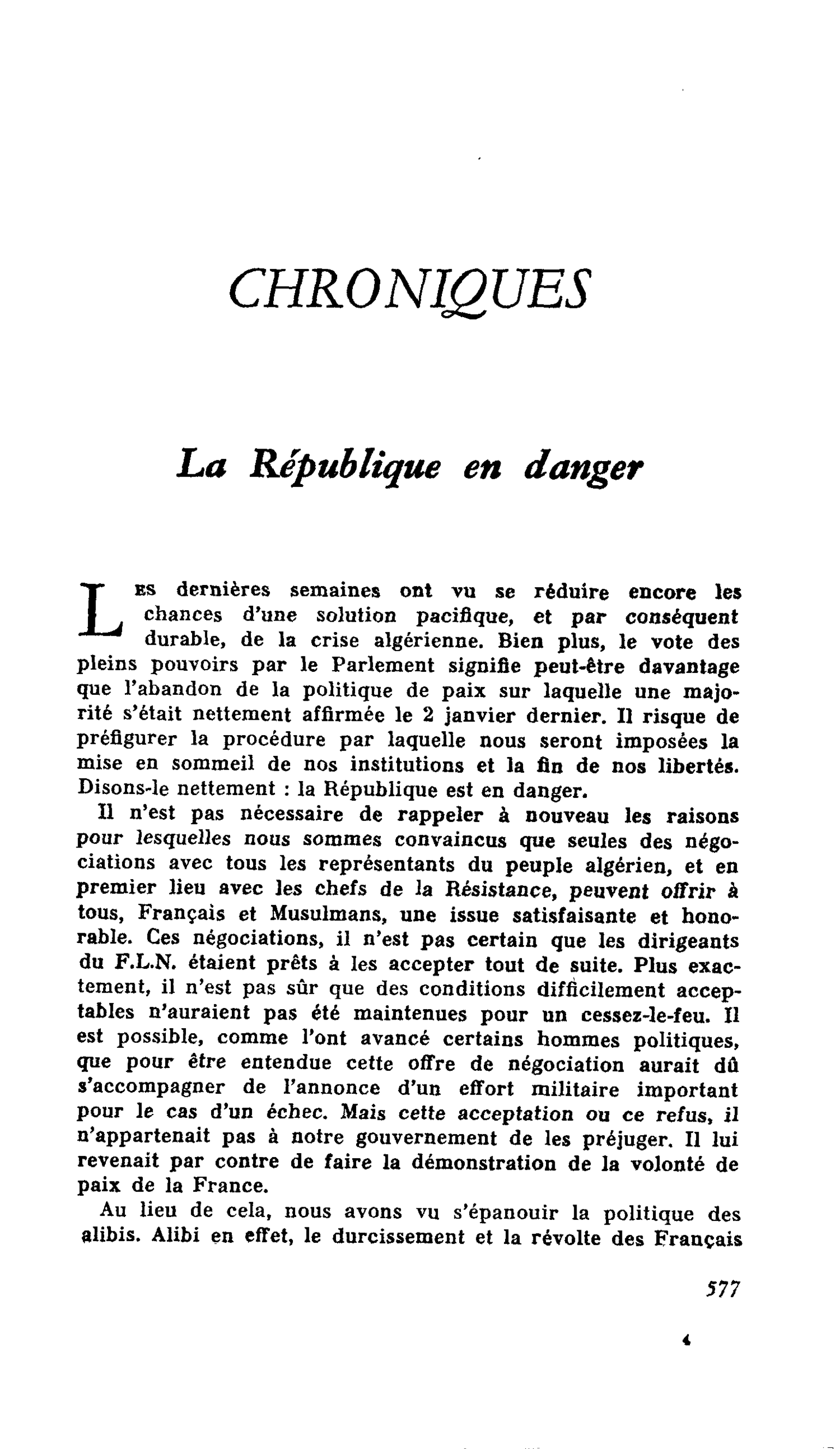 La République en danger