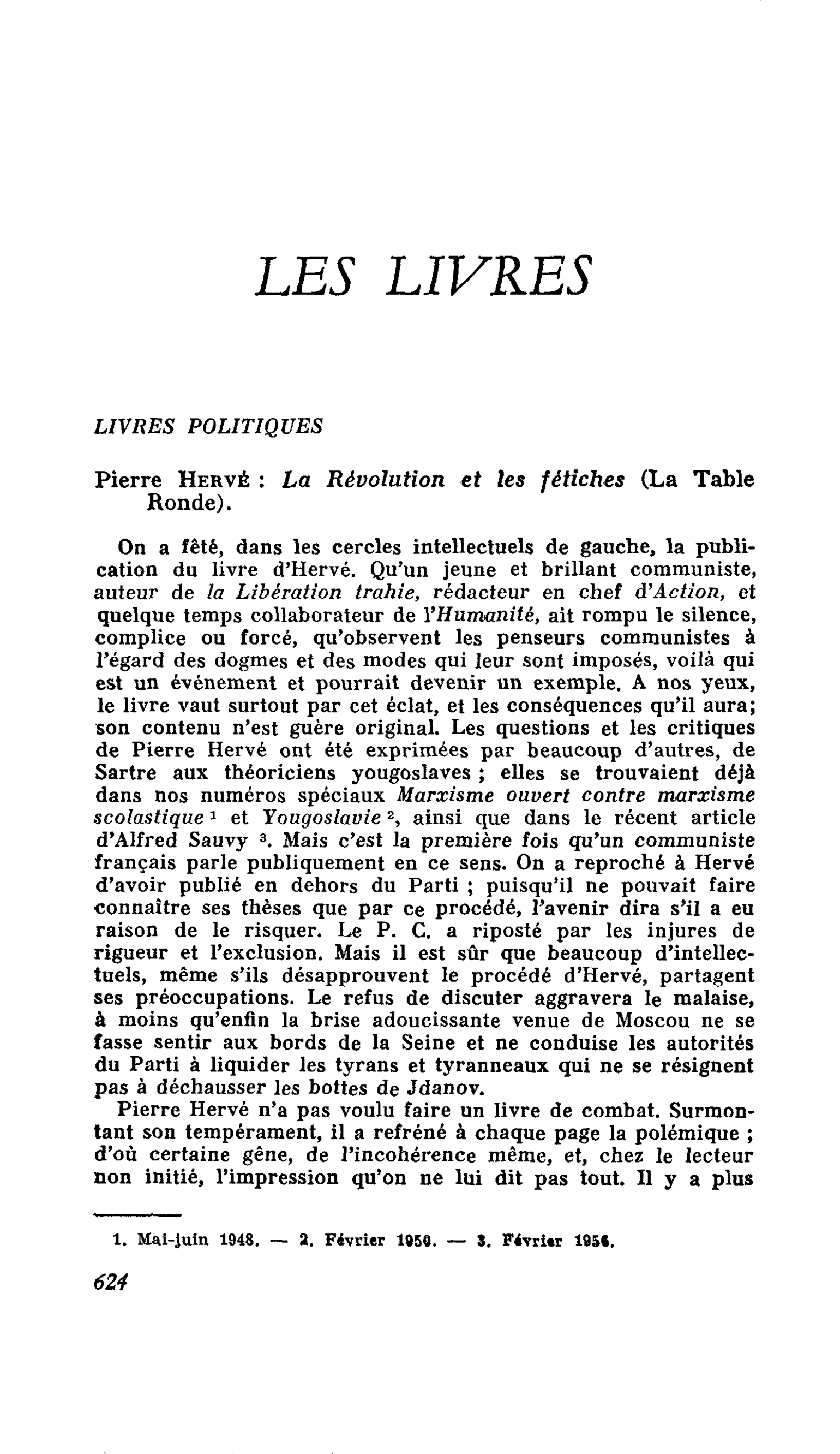 Pierre Hervé : La Révolution et les fétiches