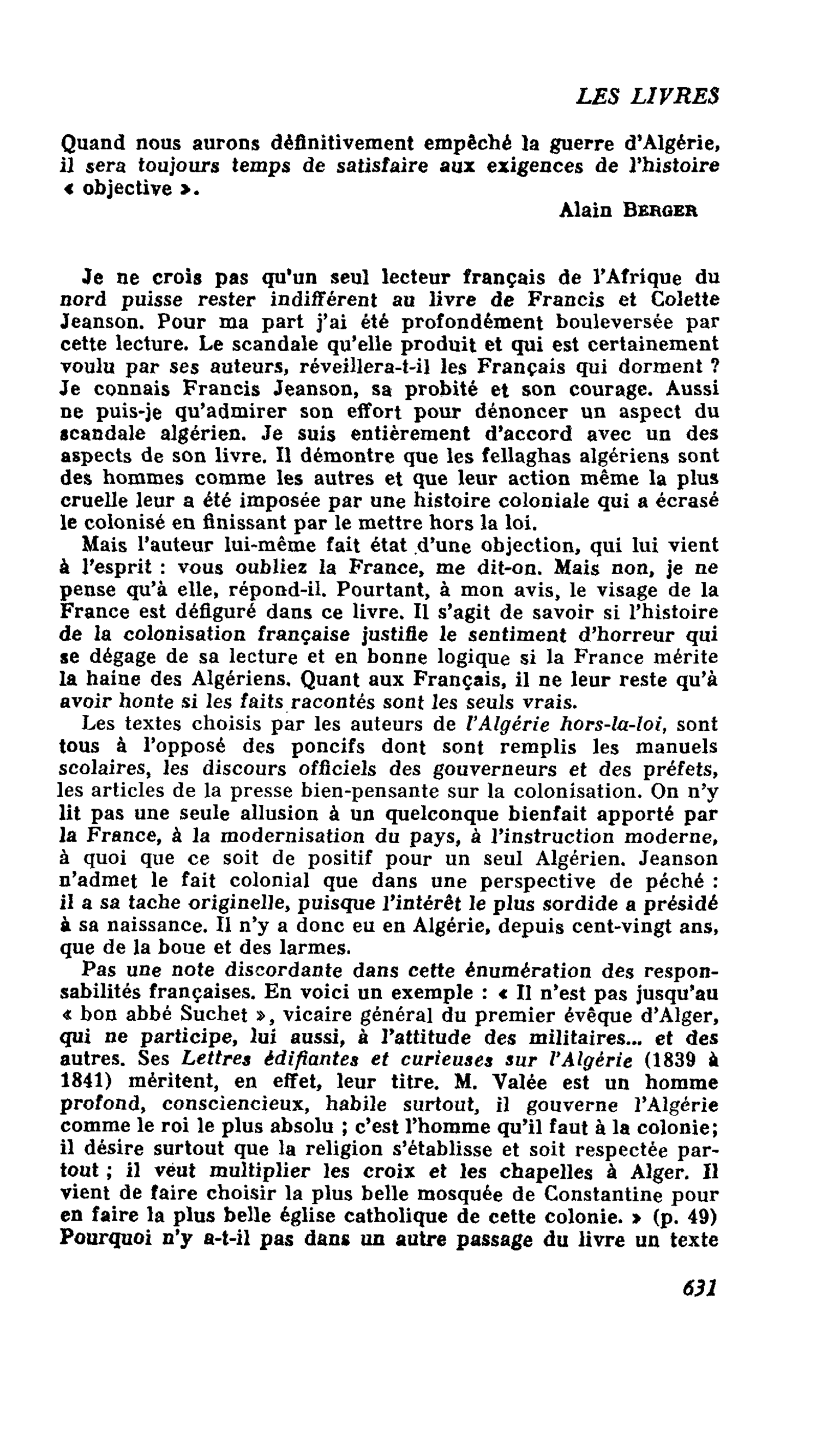 Colette et Francis Jeanson : L’Algérie hors la loi