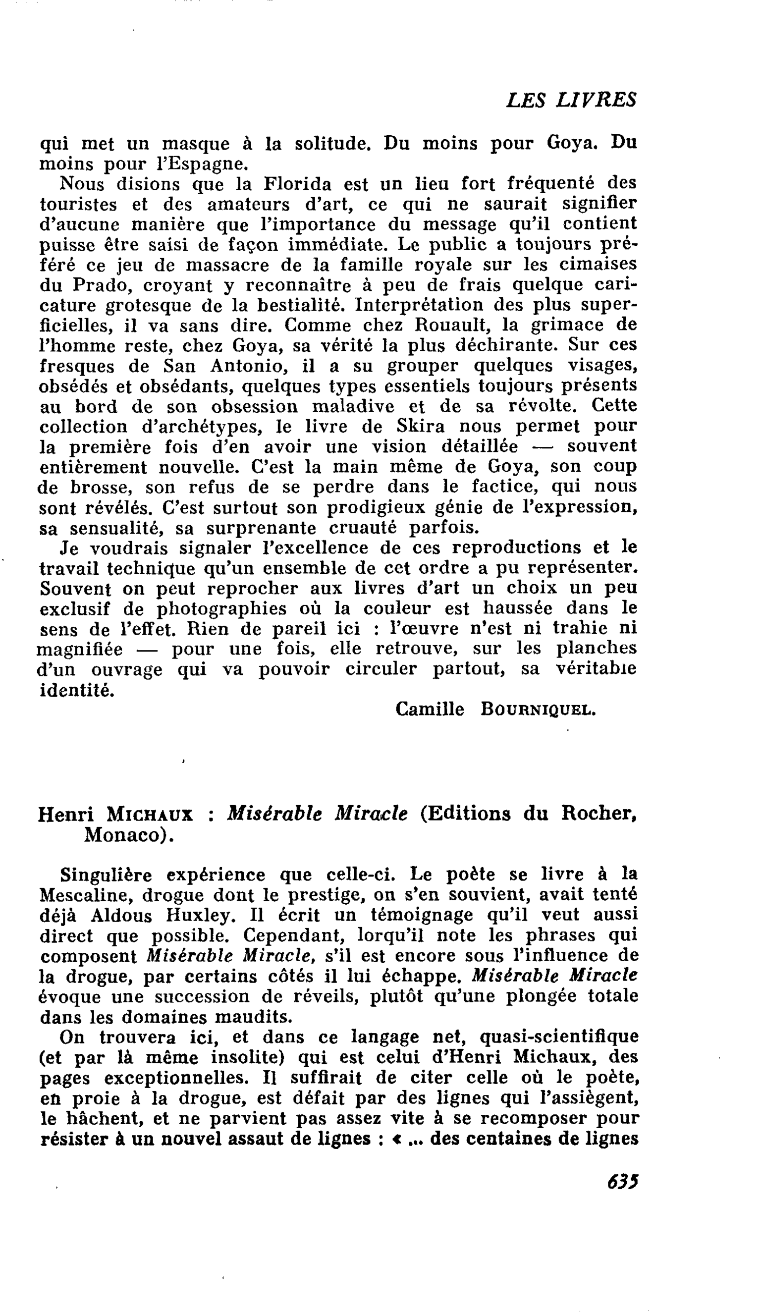Henri Michaux : Misérable Miracle