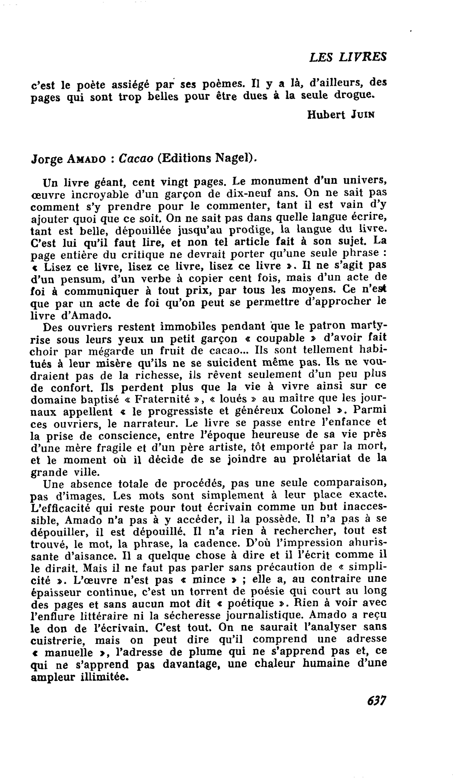 Jorge Amado : Cacao