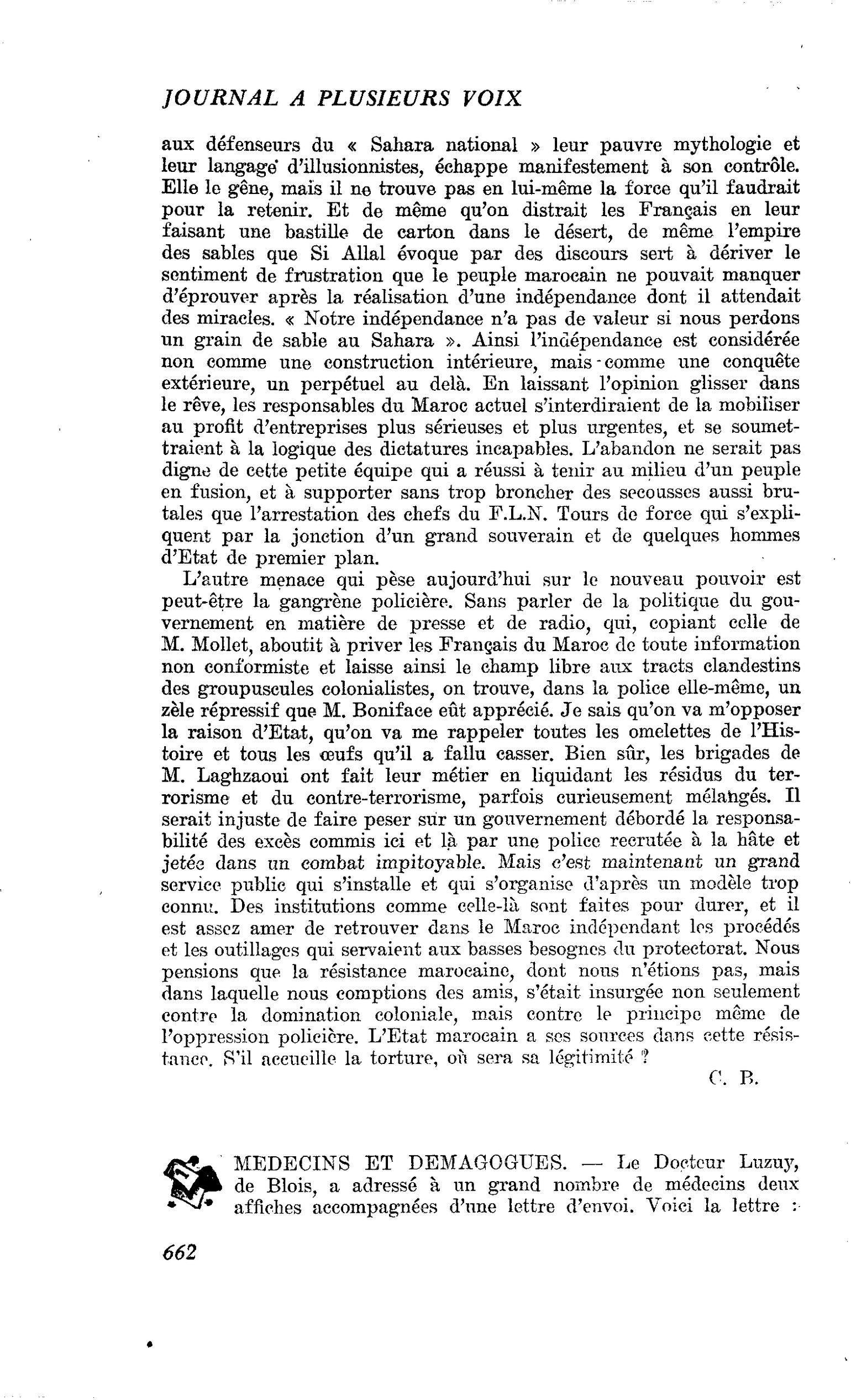 MEDECINS ET DEMAGOGUES