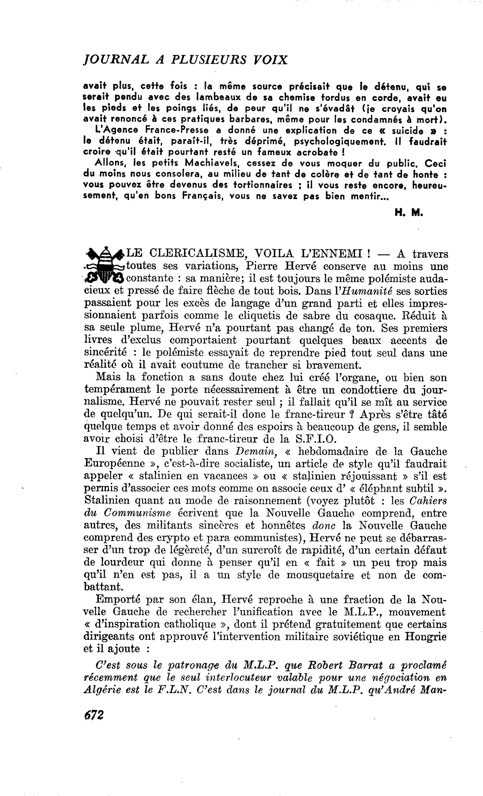 LE CLERICALISME, VOILA L’ENNEMI !