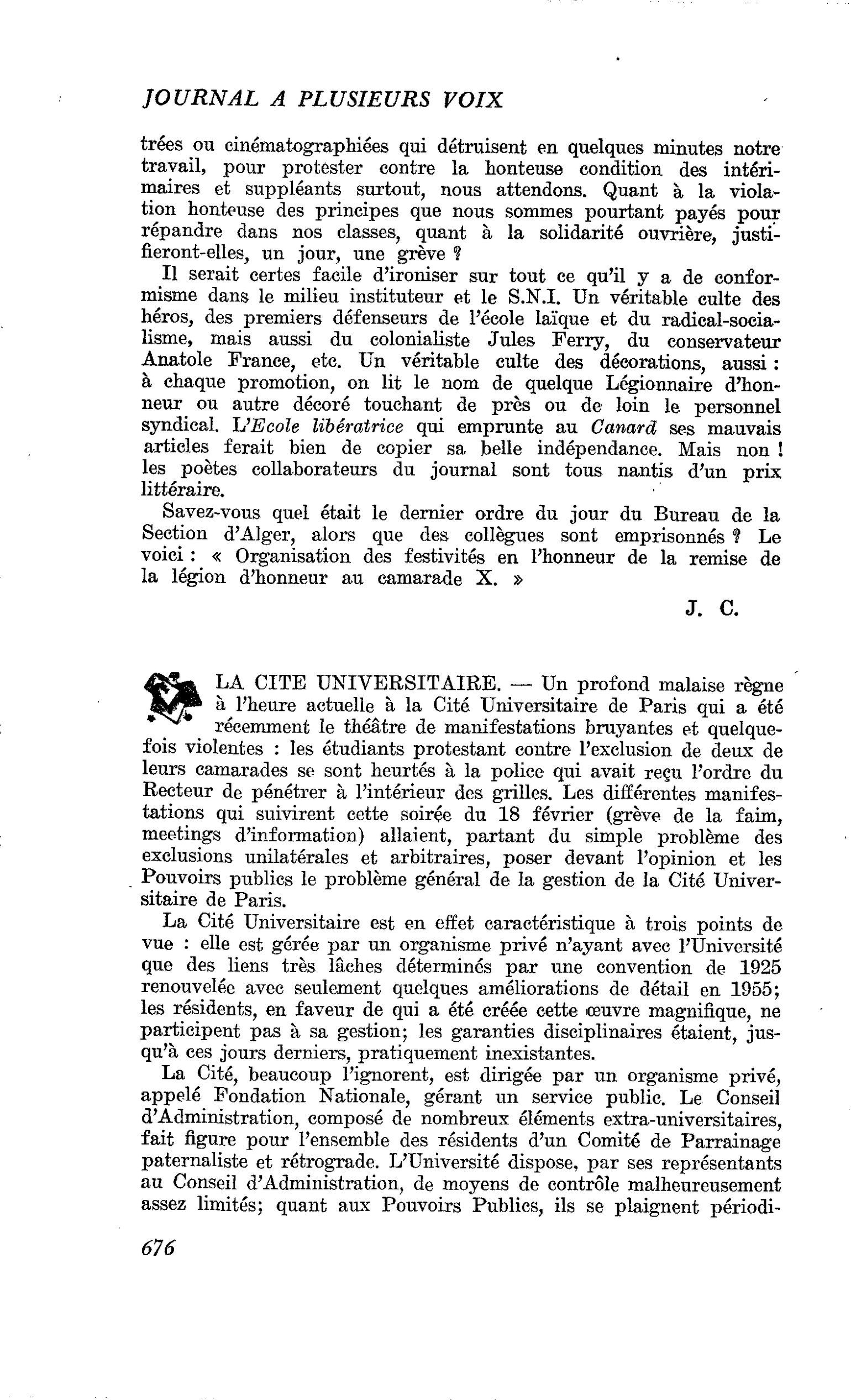 LA CITE UNIVERSITAIRE