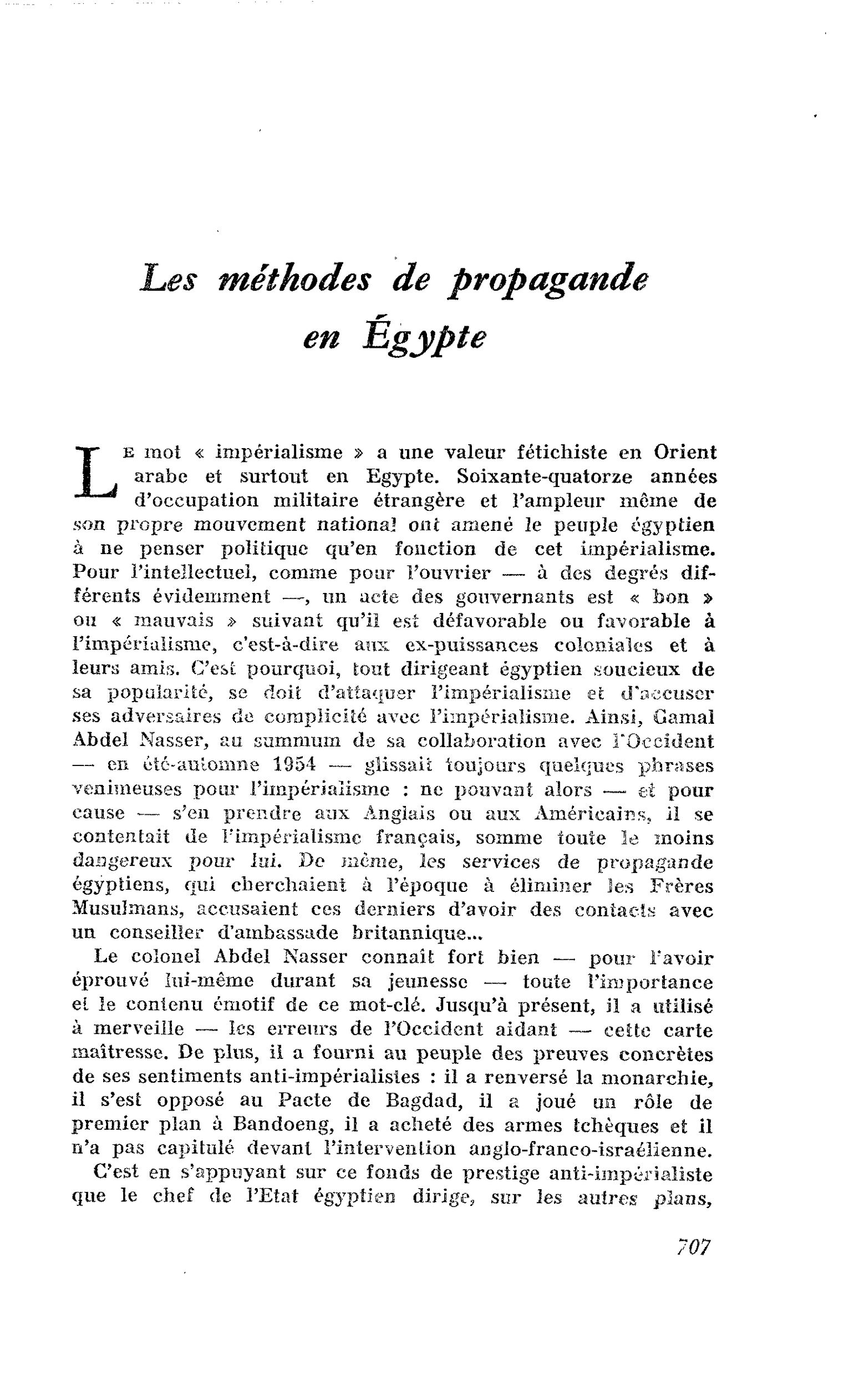 Les méthodes de propagande en Egypte