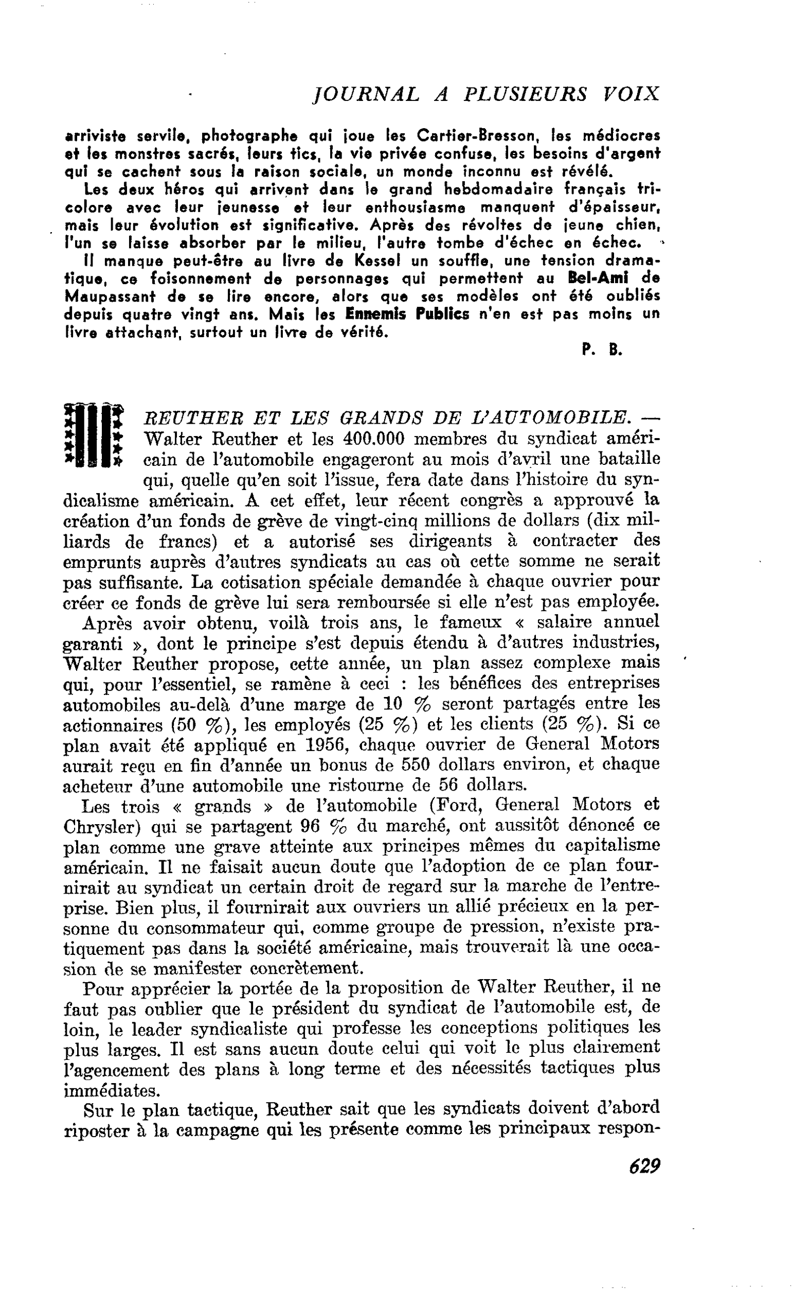 REUTHER ET LES GRANDS DE L’AUTOMOBILE