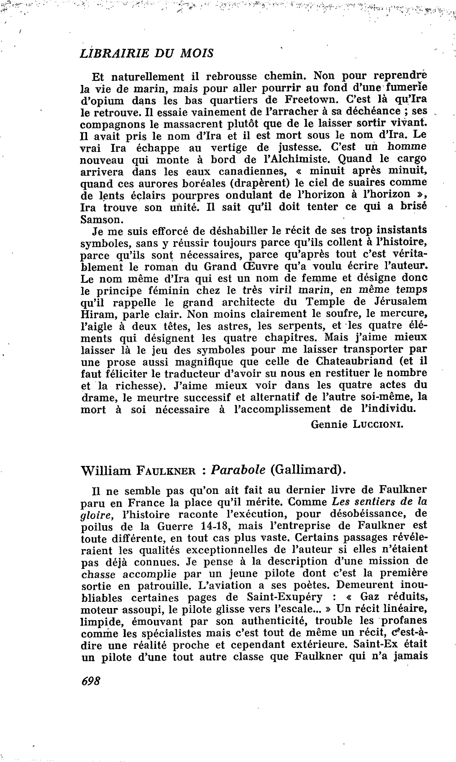 William Faulkner : Parabole