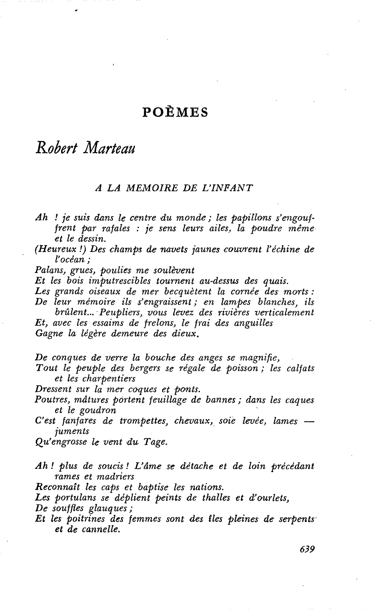 POÈMES : Robert Marteau