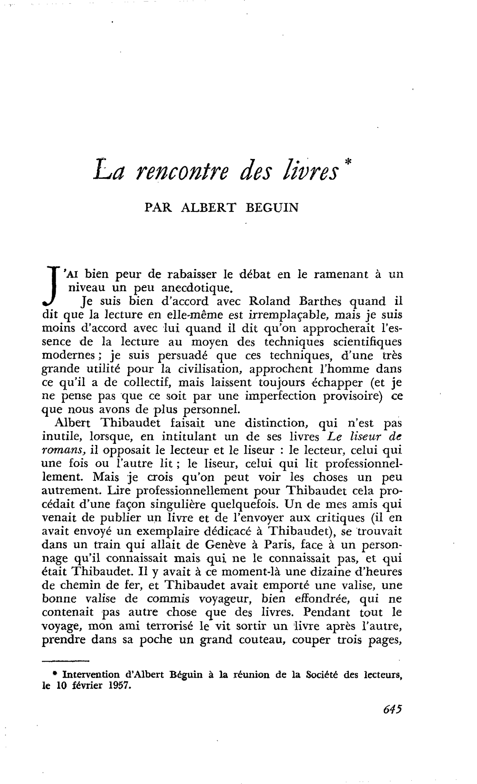 La rencontre des livres