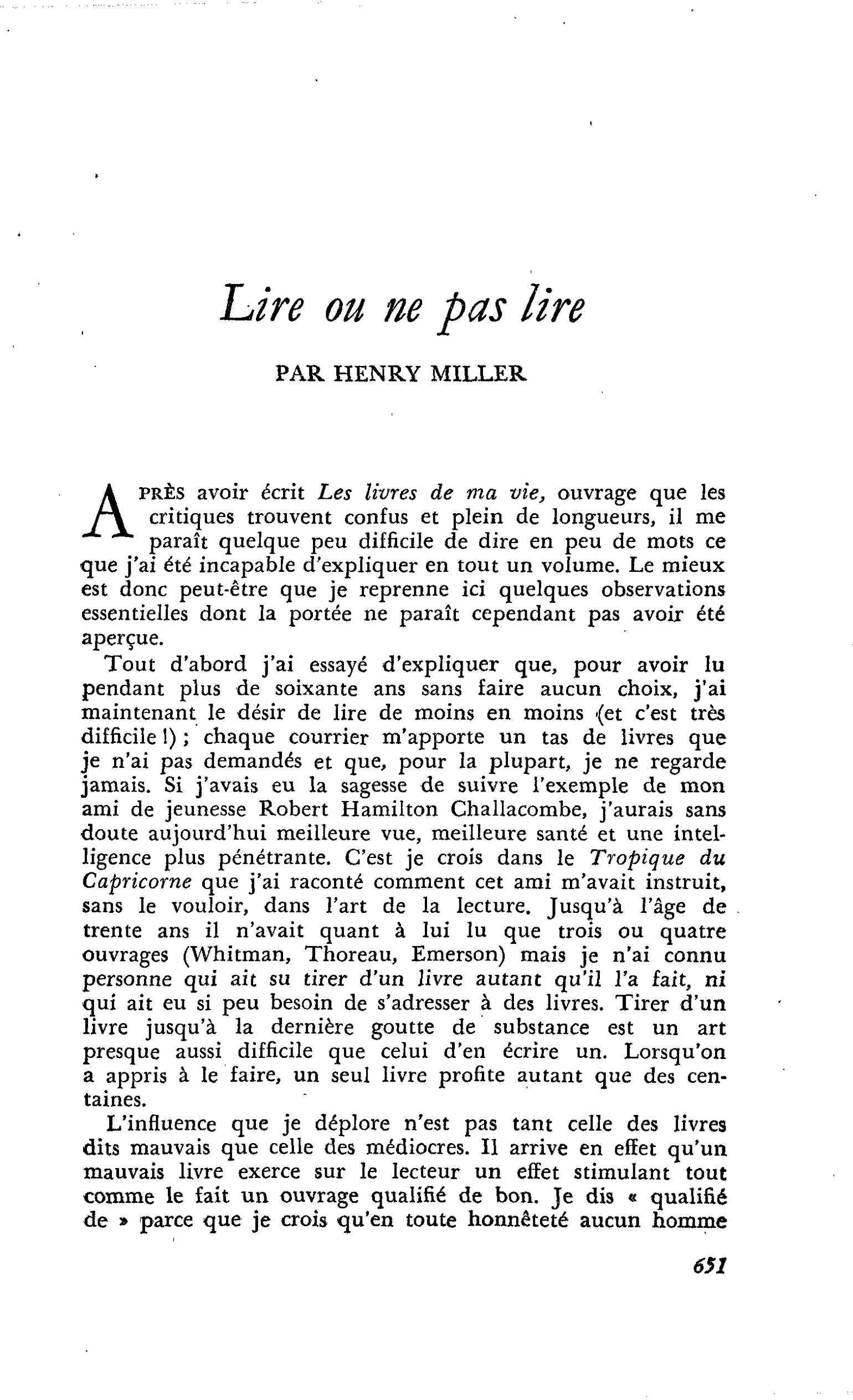 Lire ou ne pas lire