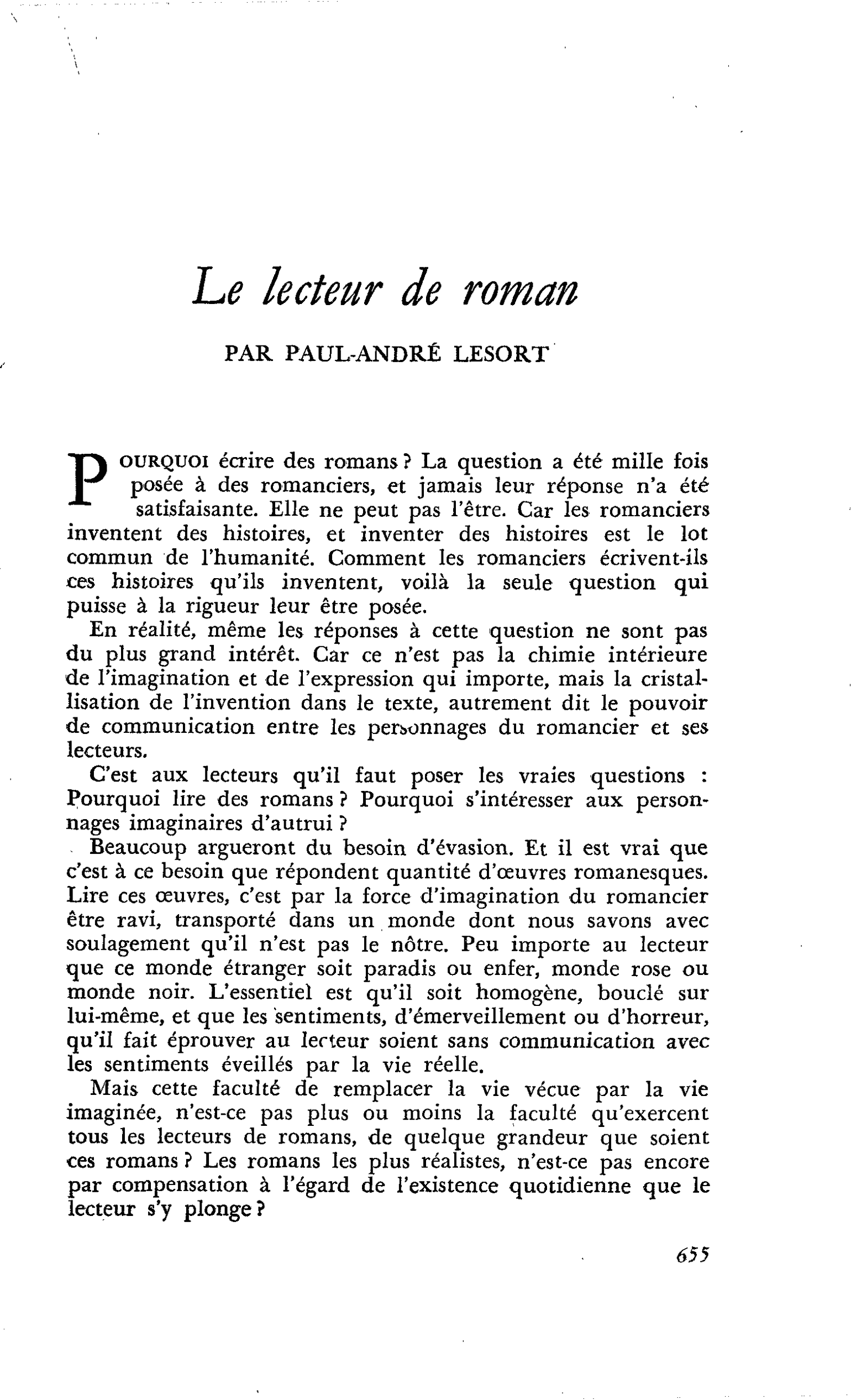 Le lecteur de roman