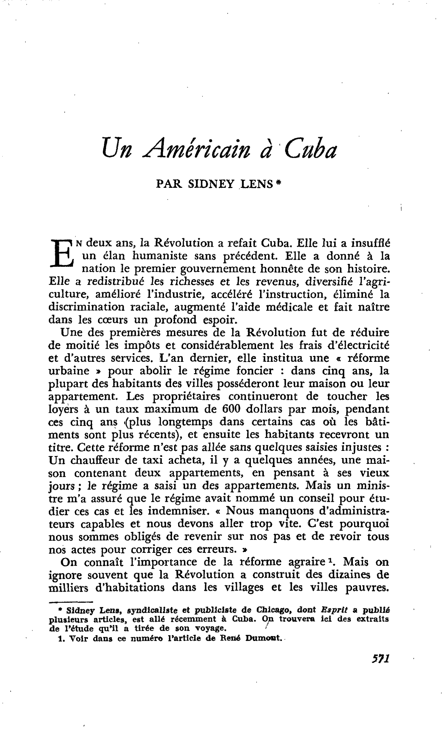 Un Américain à Cuba