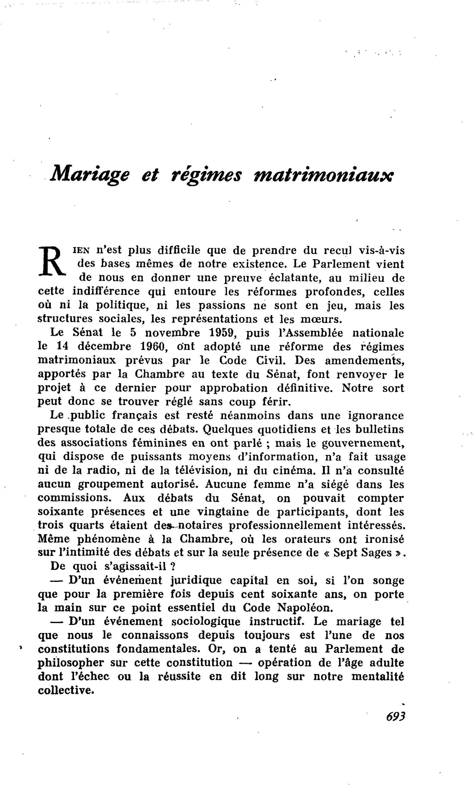 Mariage et régimes matrimoniaux