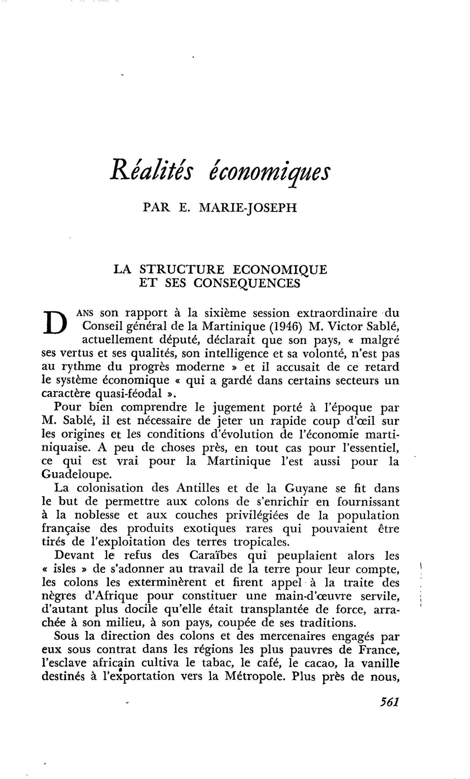 Réalités économiques