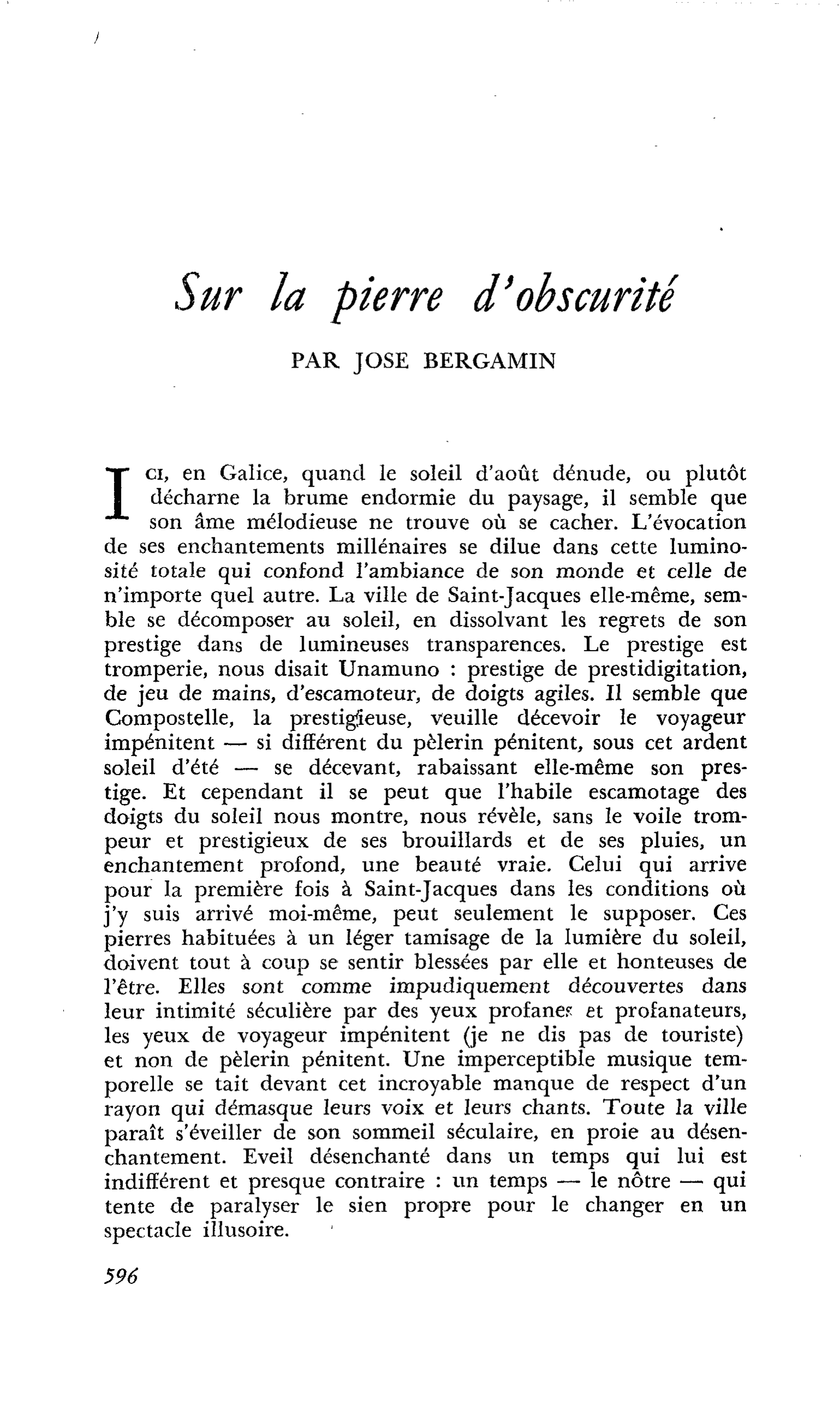 Sur la pierre d’obscurité