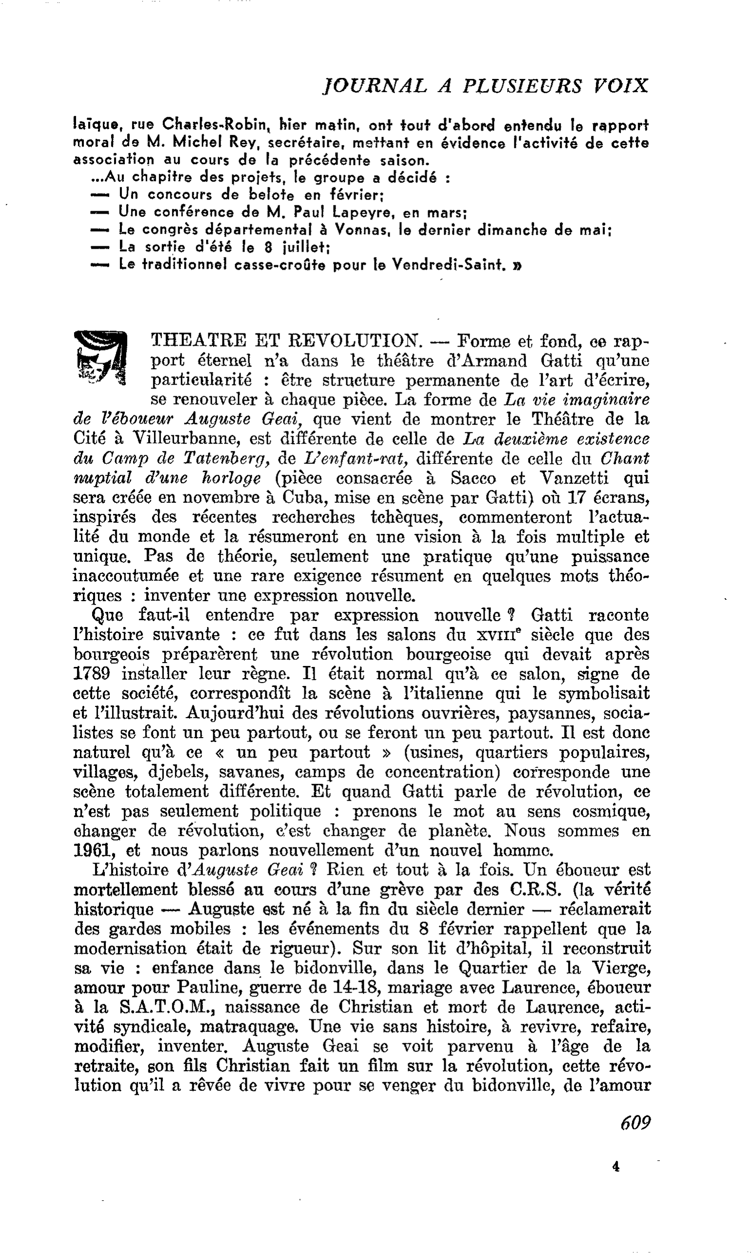 THEATRE ET REVOLUTION