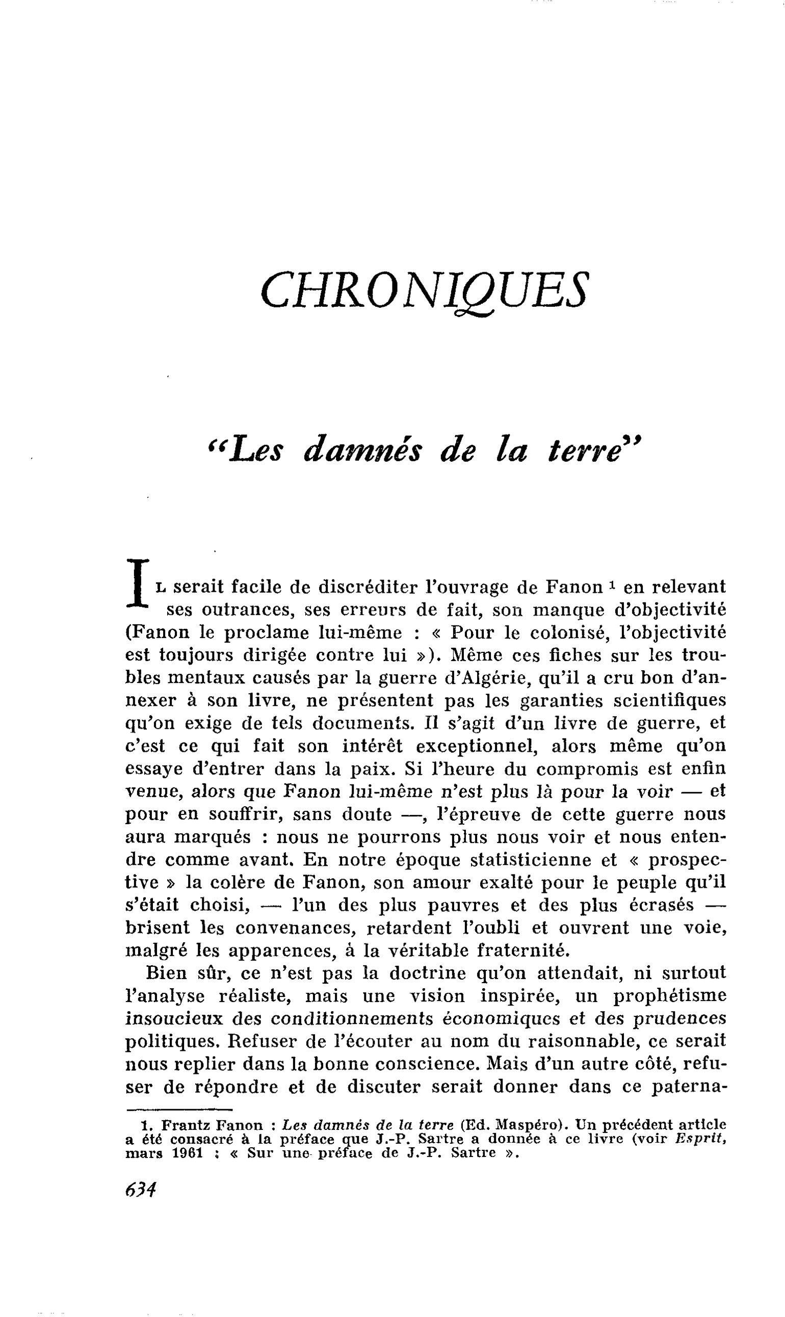 « Les damnés de la terre » (II)