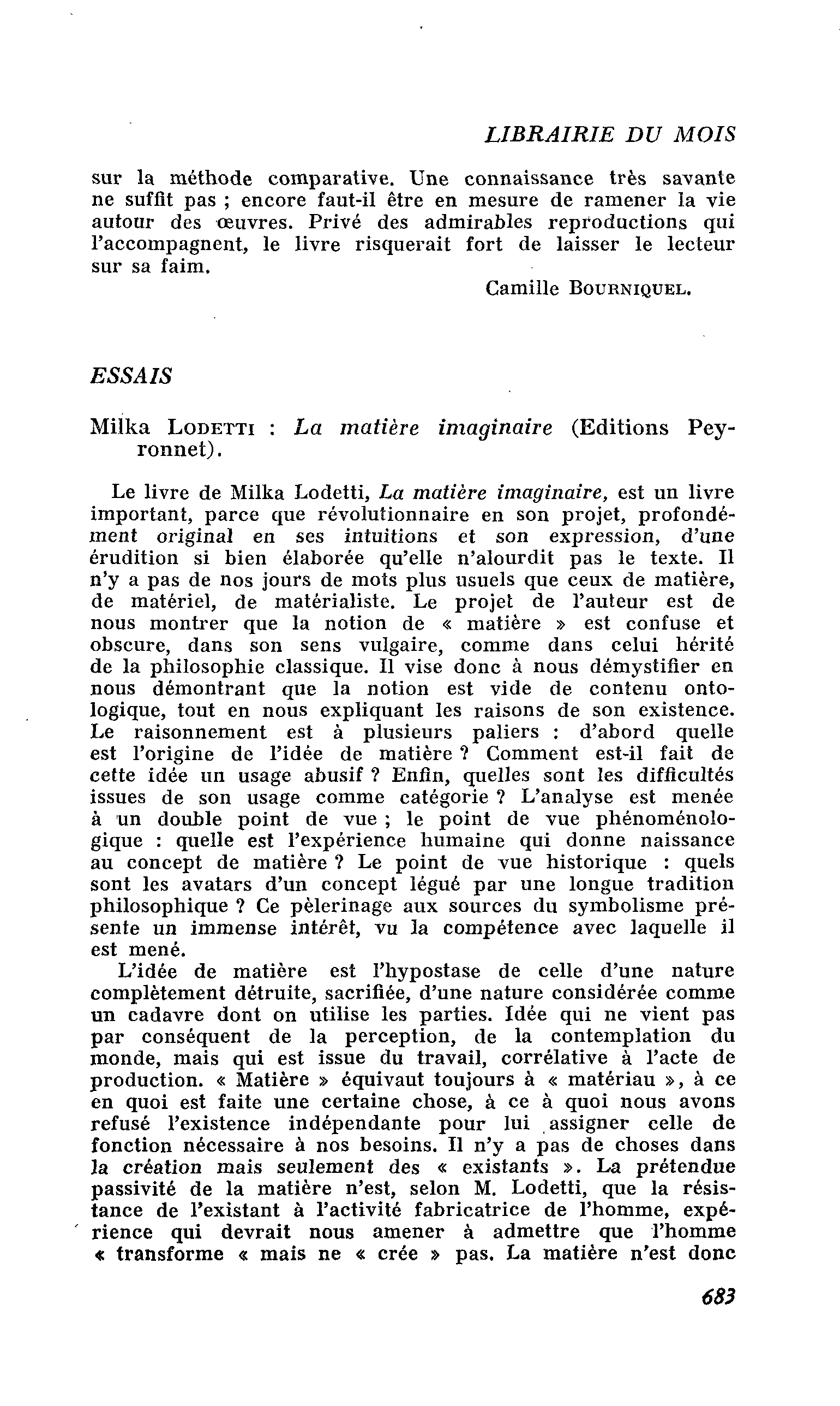 Milka Lodetti : La matière imaginaire