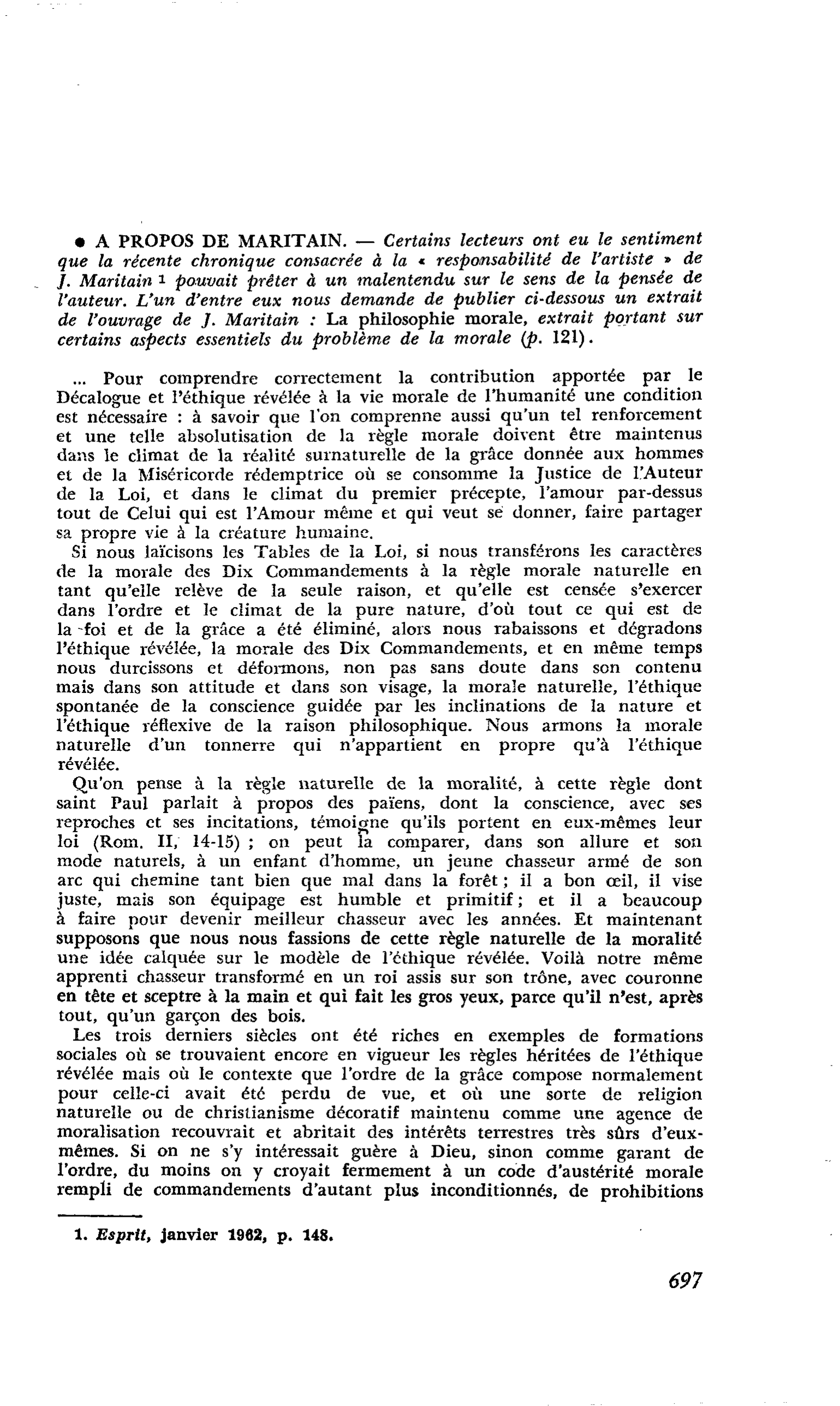 A PROPOS DE MARITAIN