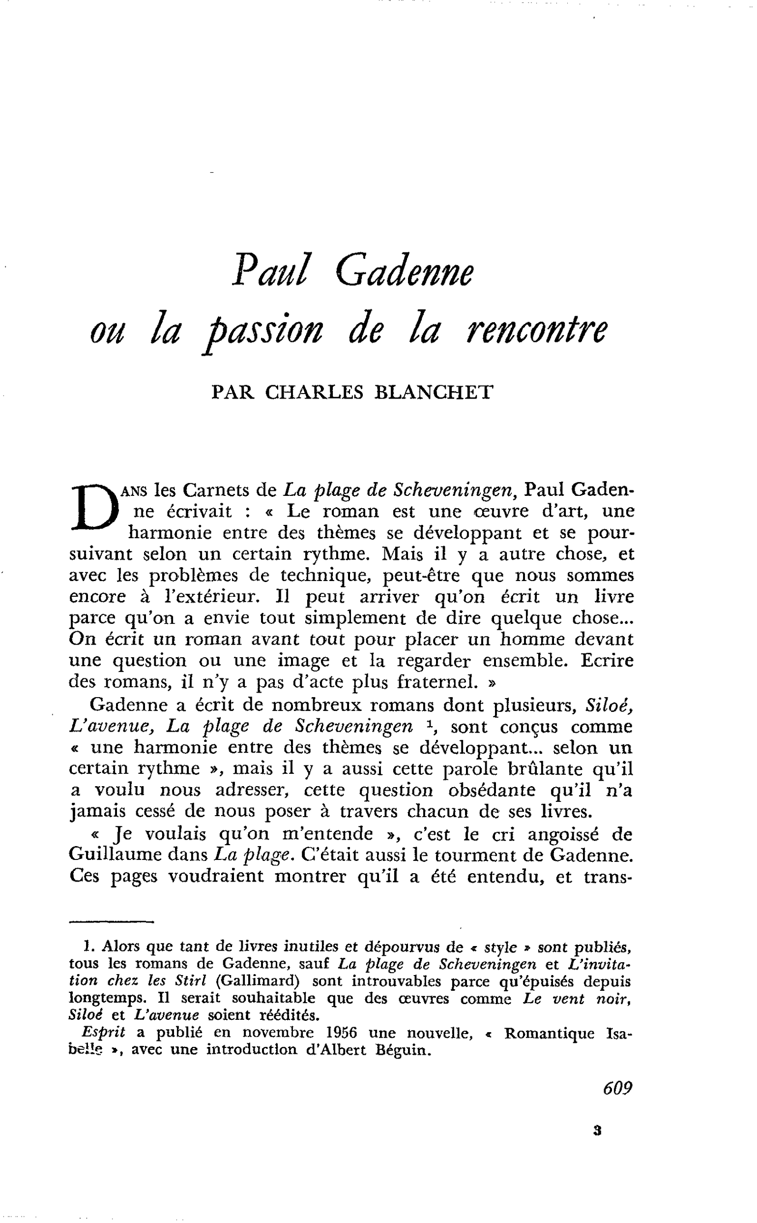 Paul Gadenne ou la passion de la rencontre