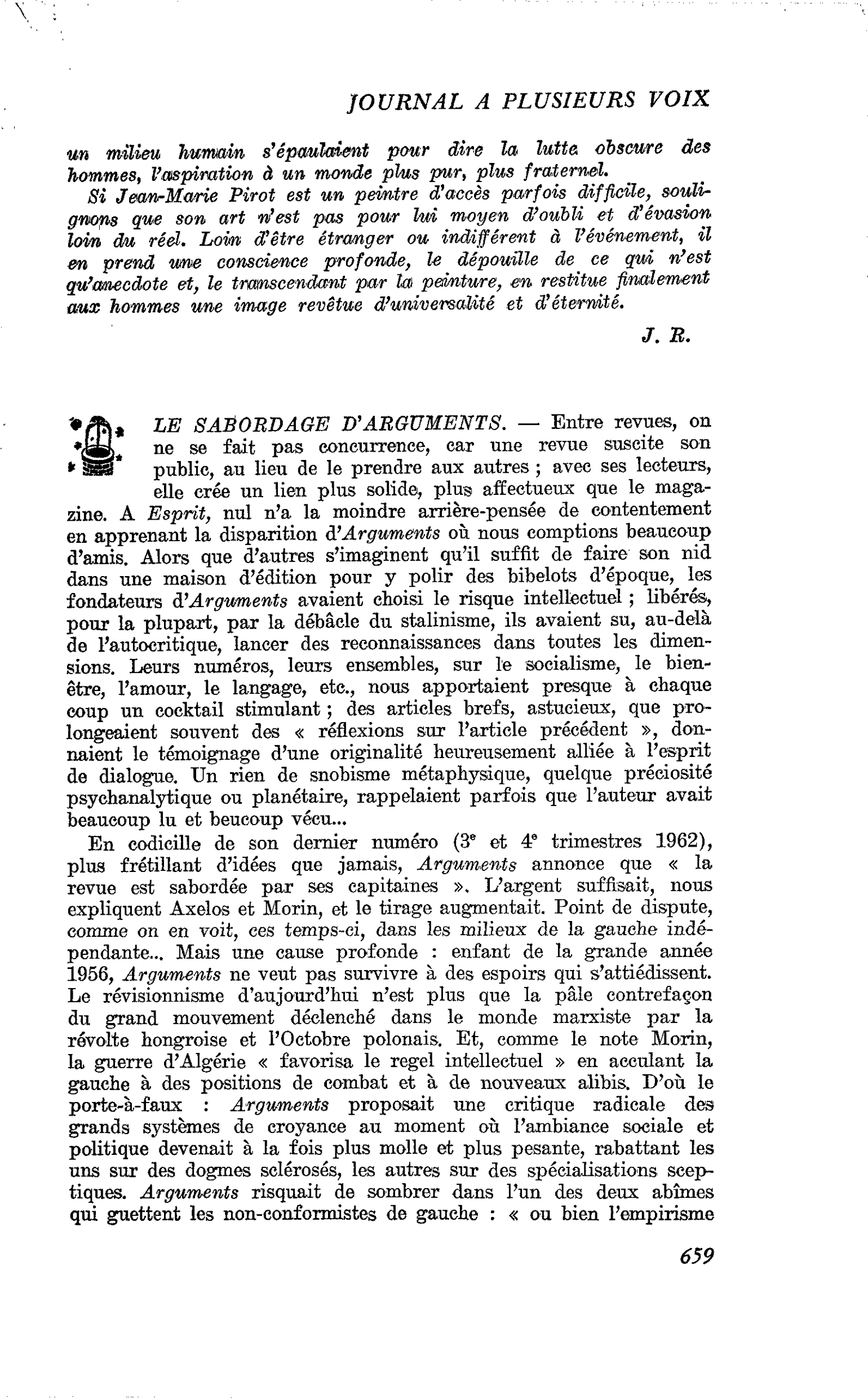 LE SABORDAGE D’ARGUMENTS