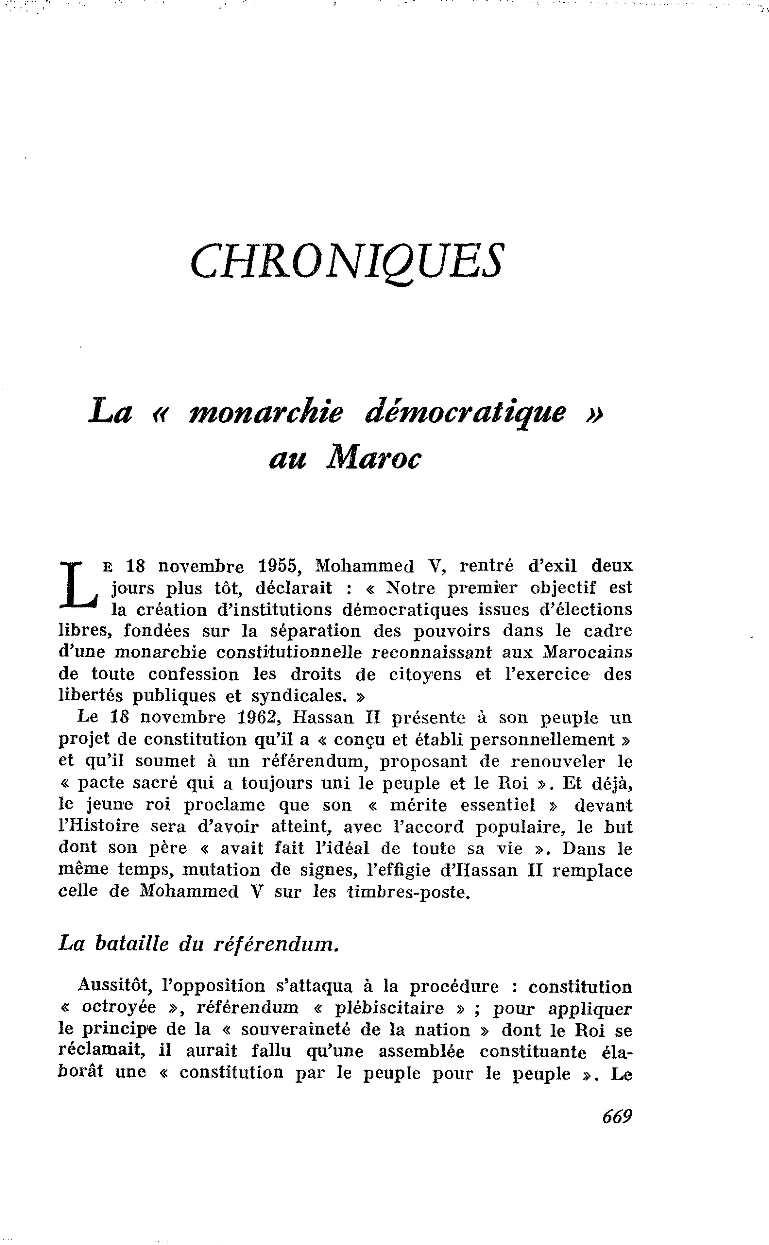 La « monarchie démocratique » au Maroc