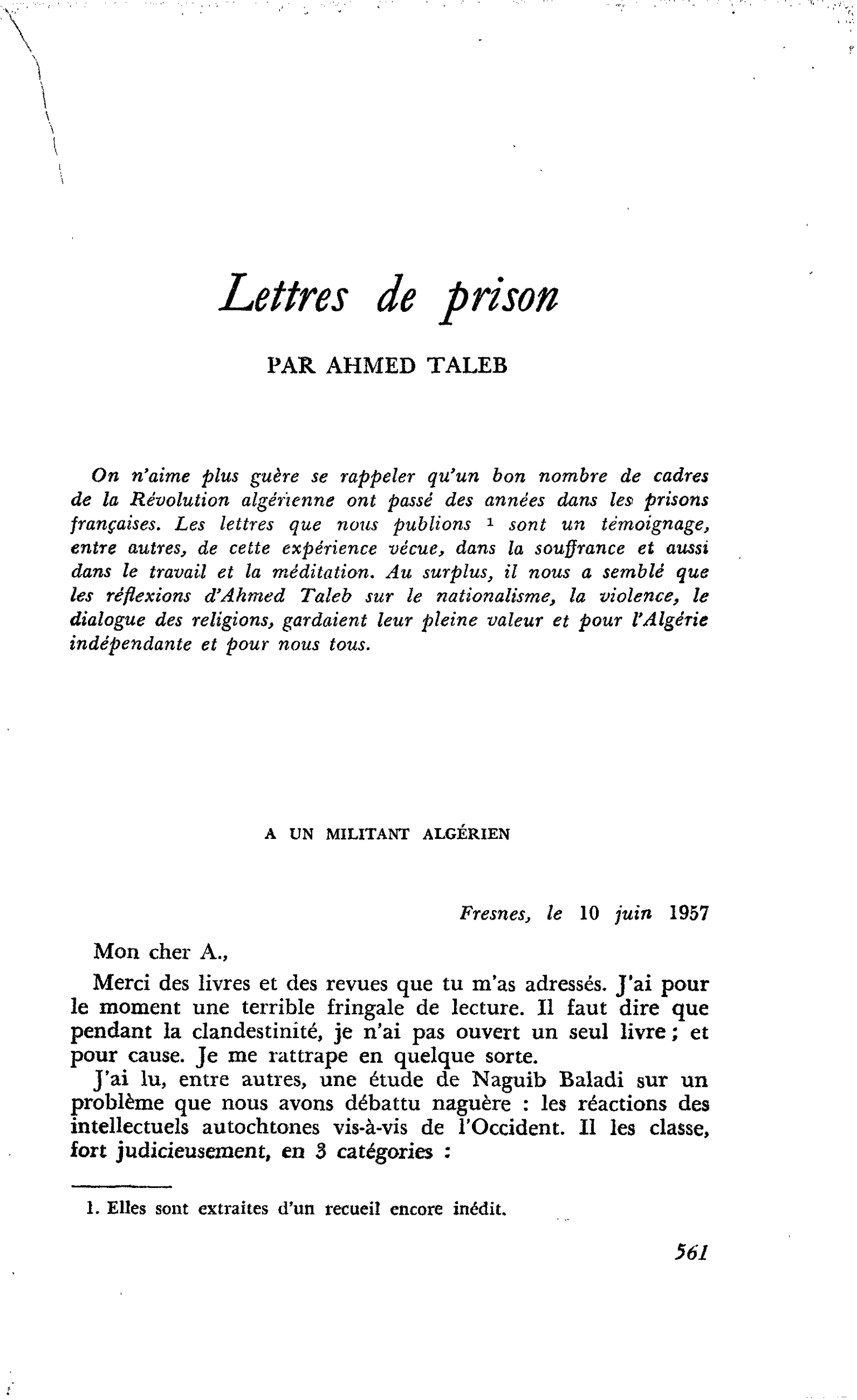 Lettres de prison