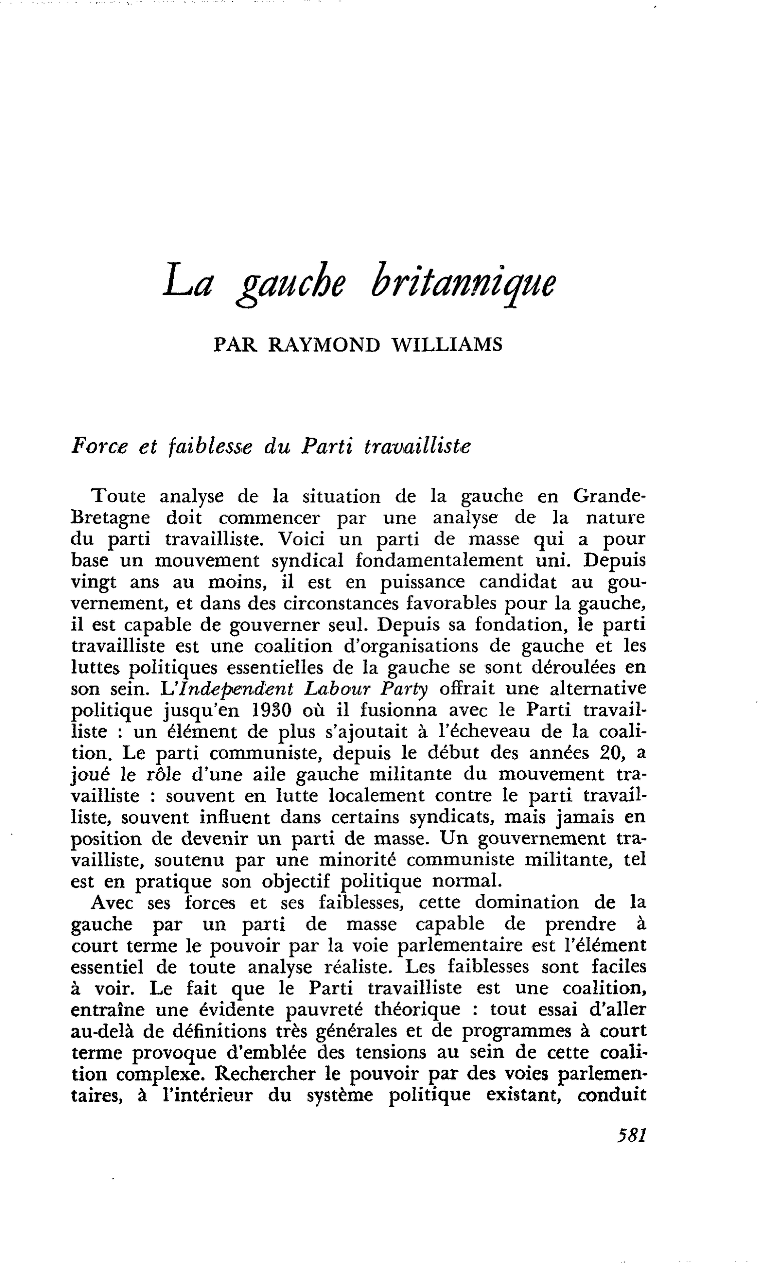 La gauche britannique